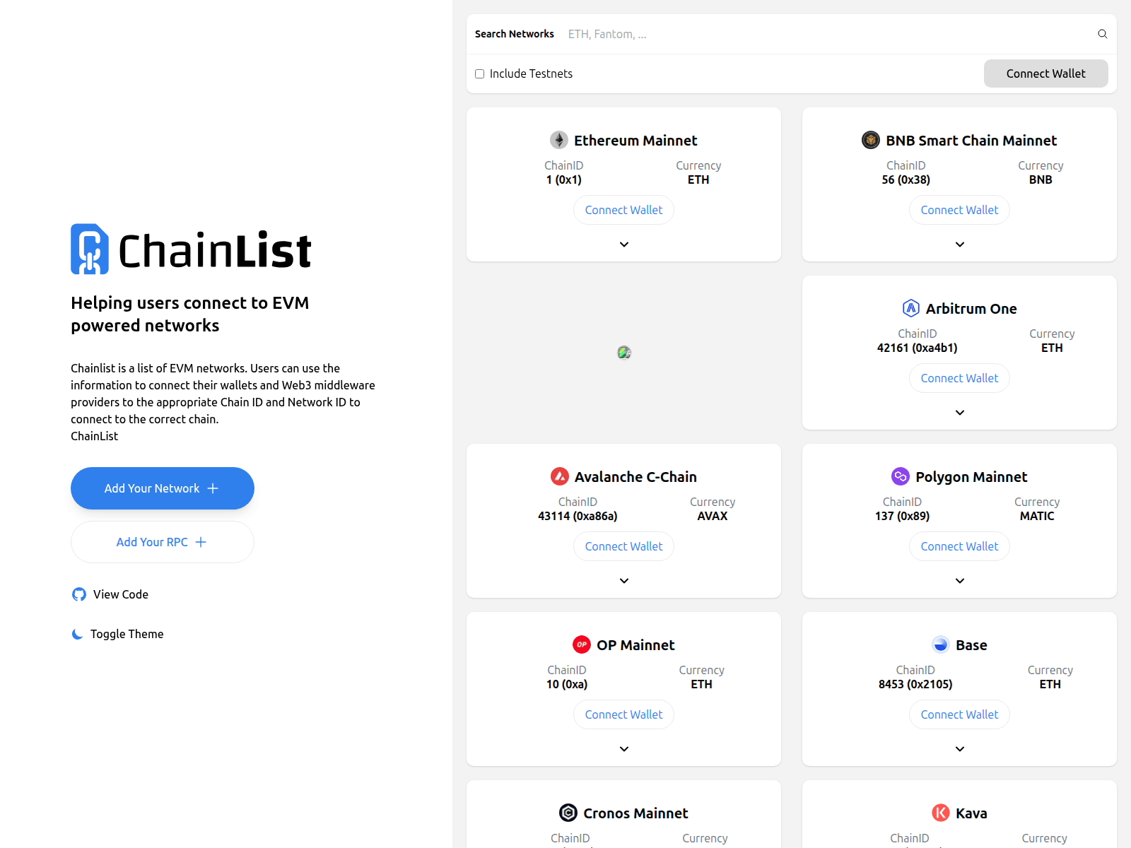 Screenshot of chalnlist-v2.org