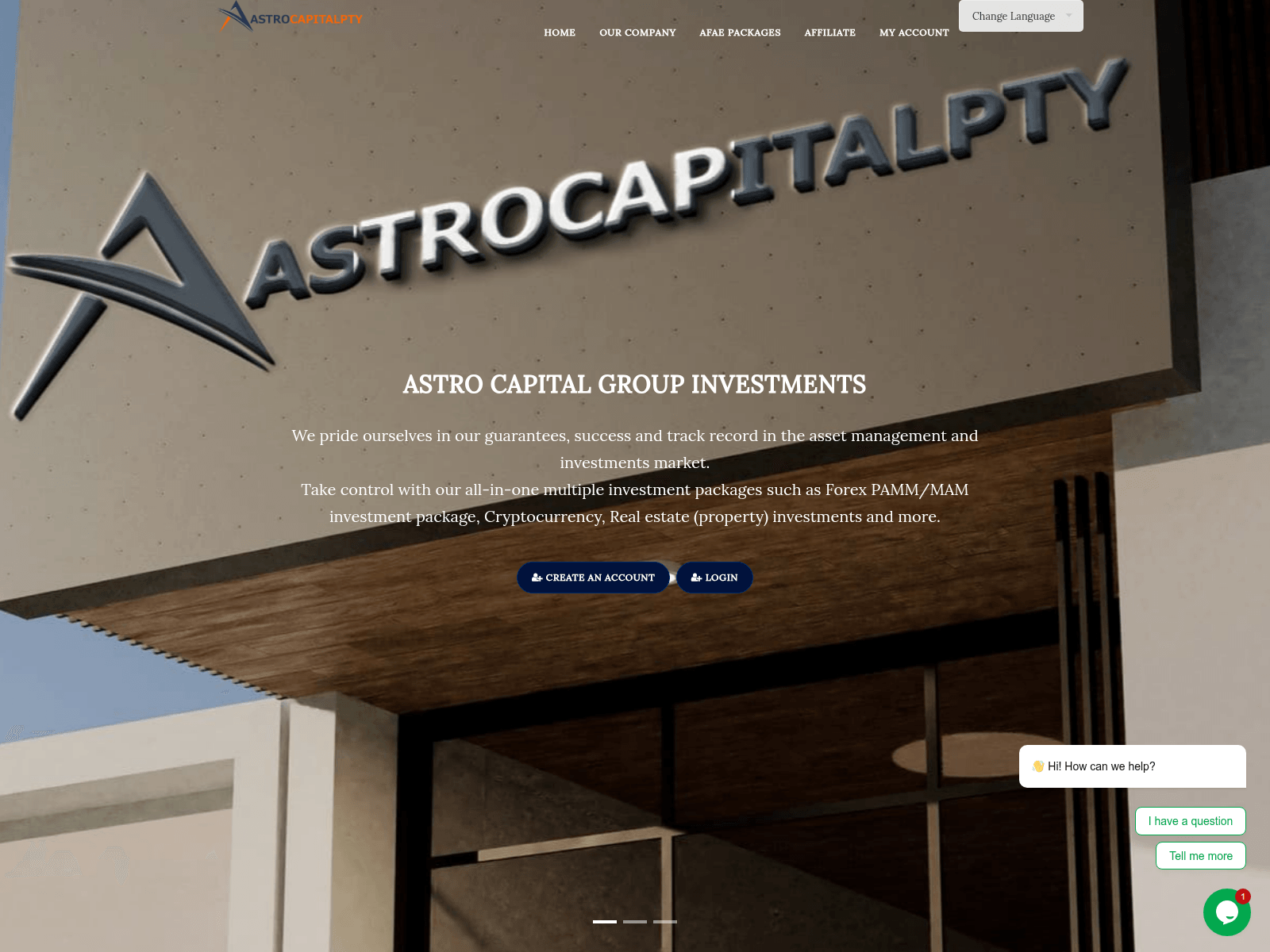 Screenshot of astrocapital.cloud