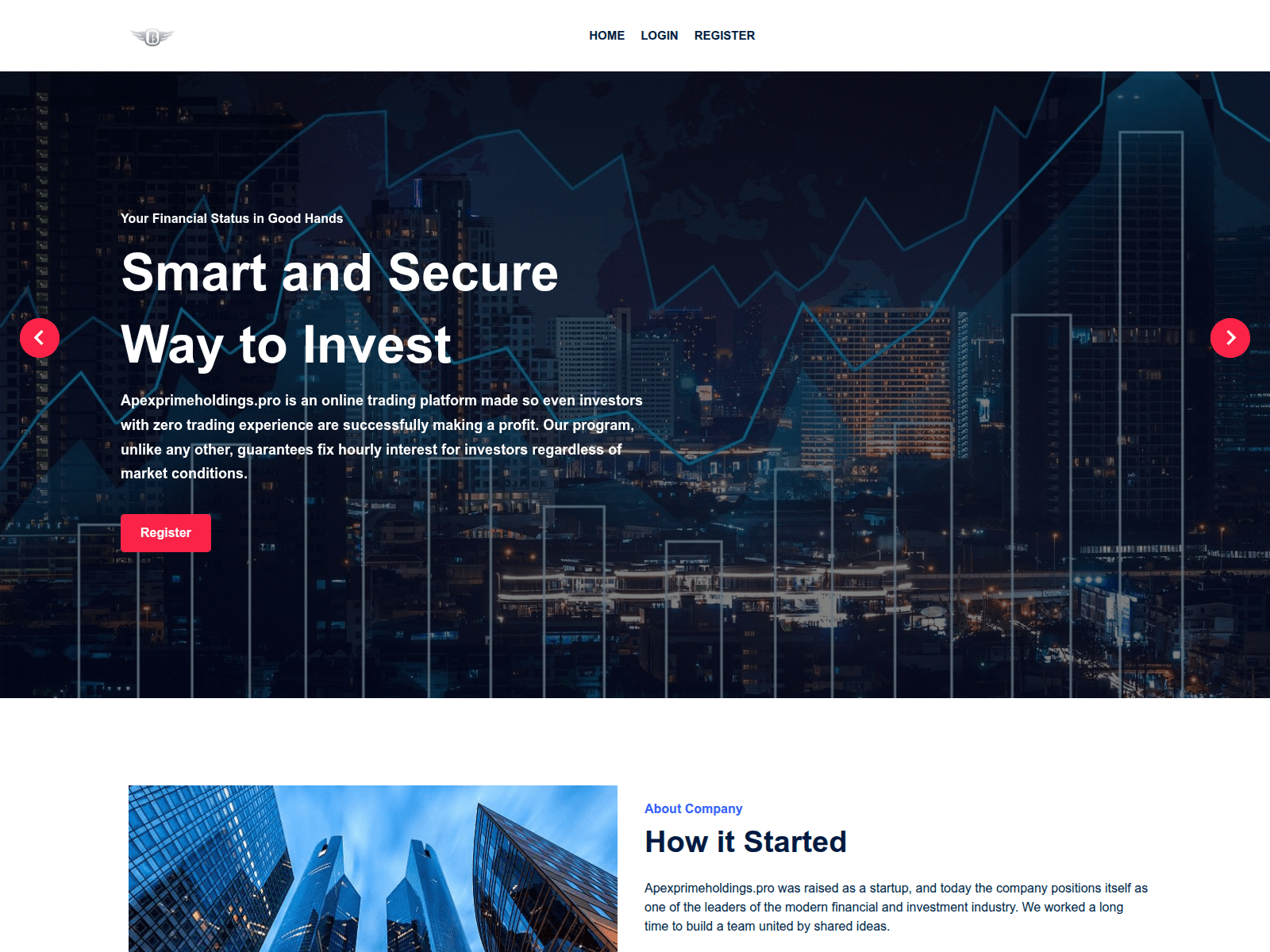 Screenshot of apexprimeholdings.pro
