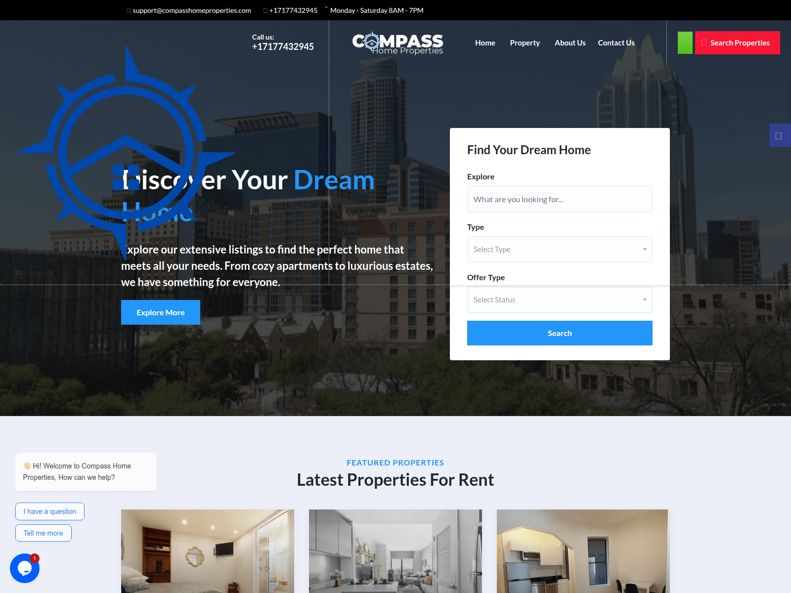Screenshot of compasshomeproperties.com.mizankanz.online