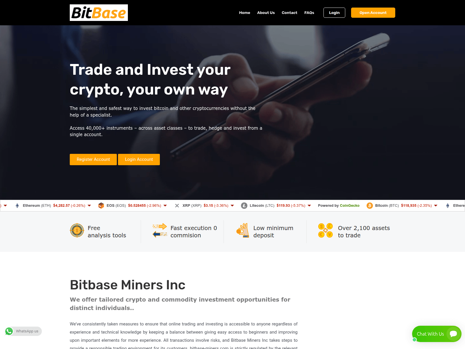 Screenshot of bitbase-miners.com