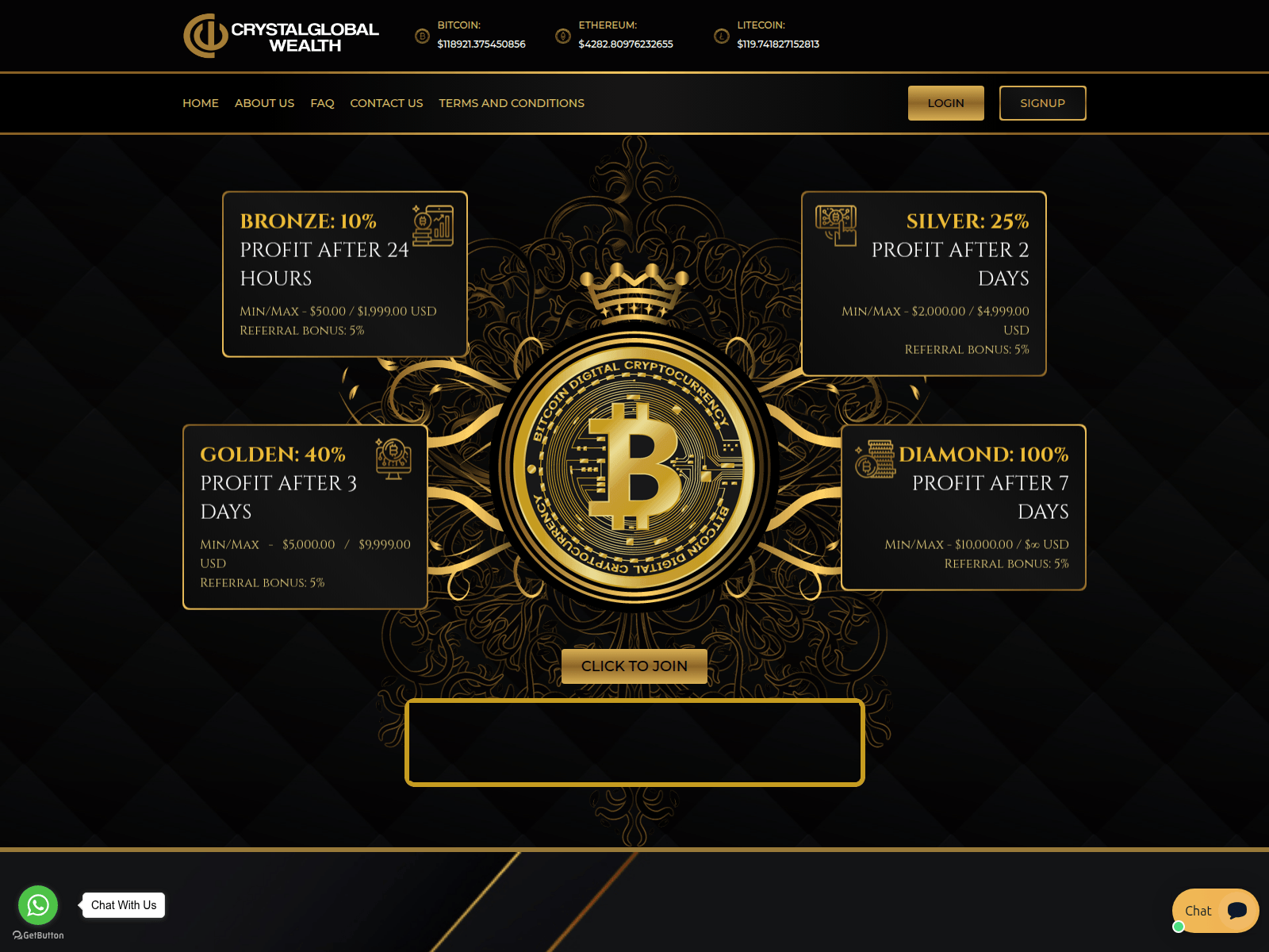 Screenshot of crystalglobalwealth.com