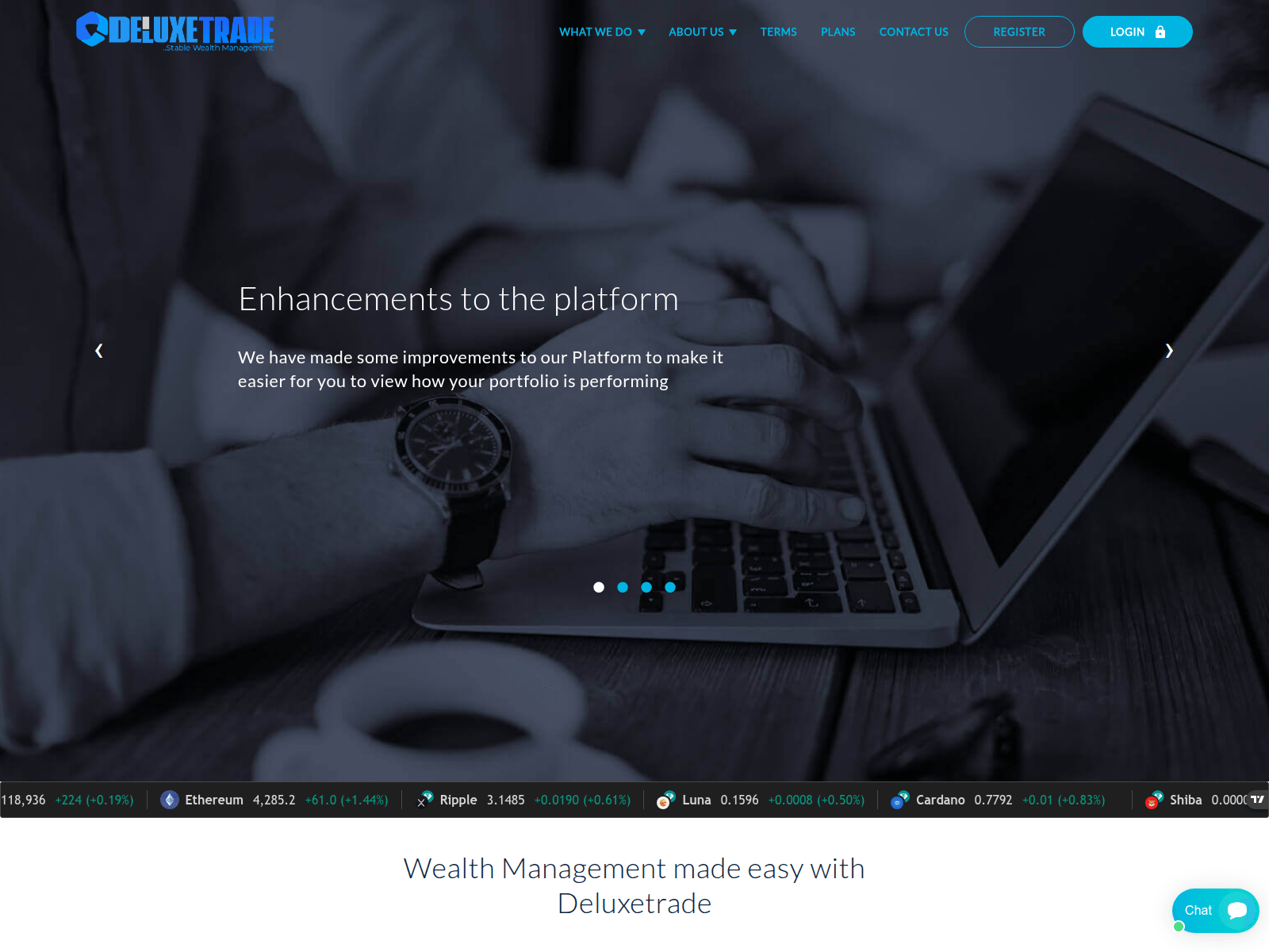 Screenshot of deluxetrade.org