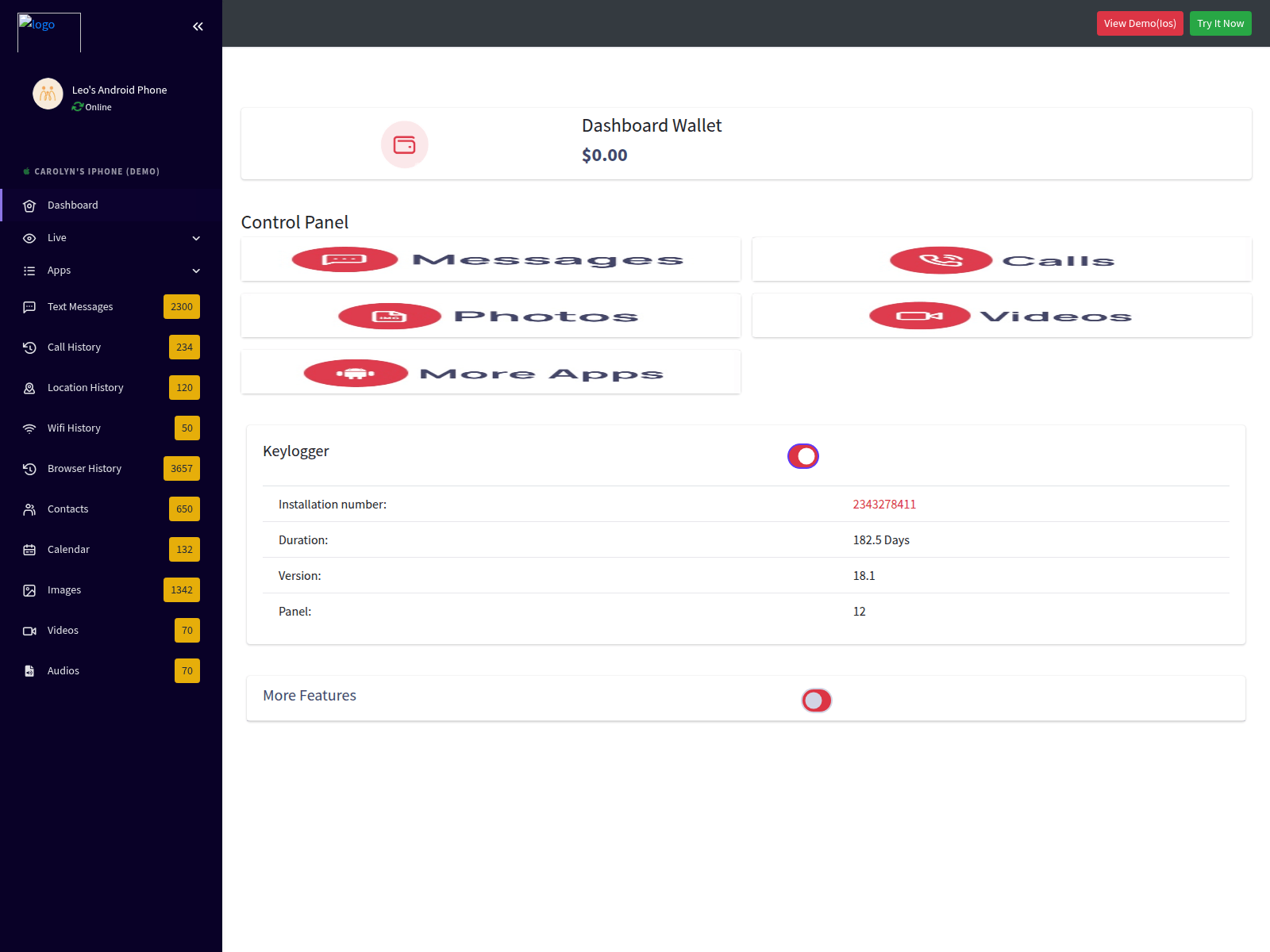 Screenshot of demo.hightechhack.com