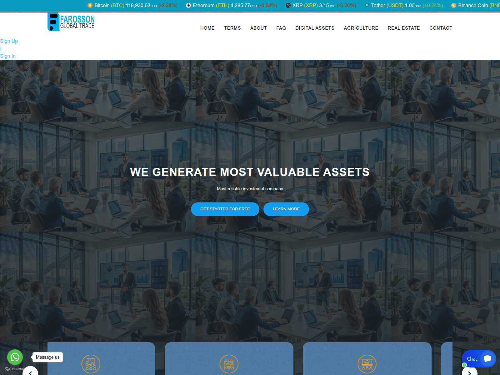 Screenshot of farossonglobaltrade.ltd