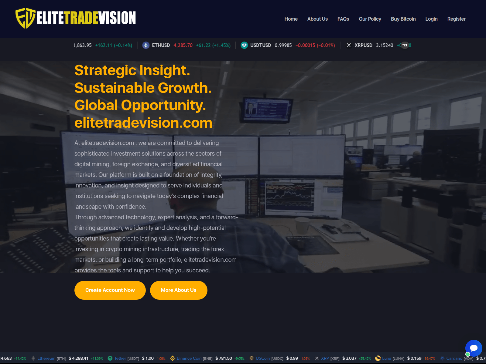Screenshot of elitetradevision.com