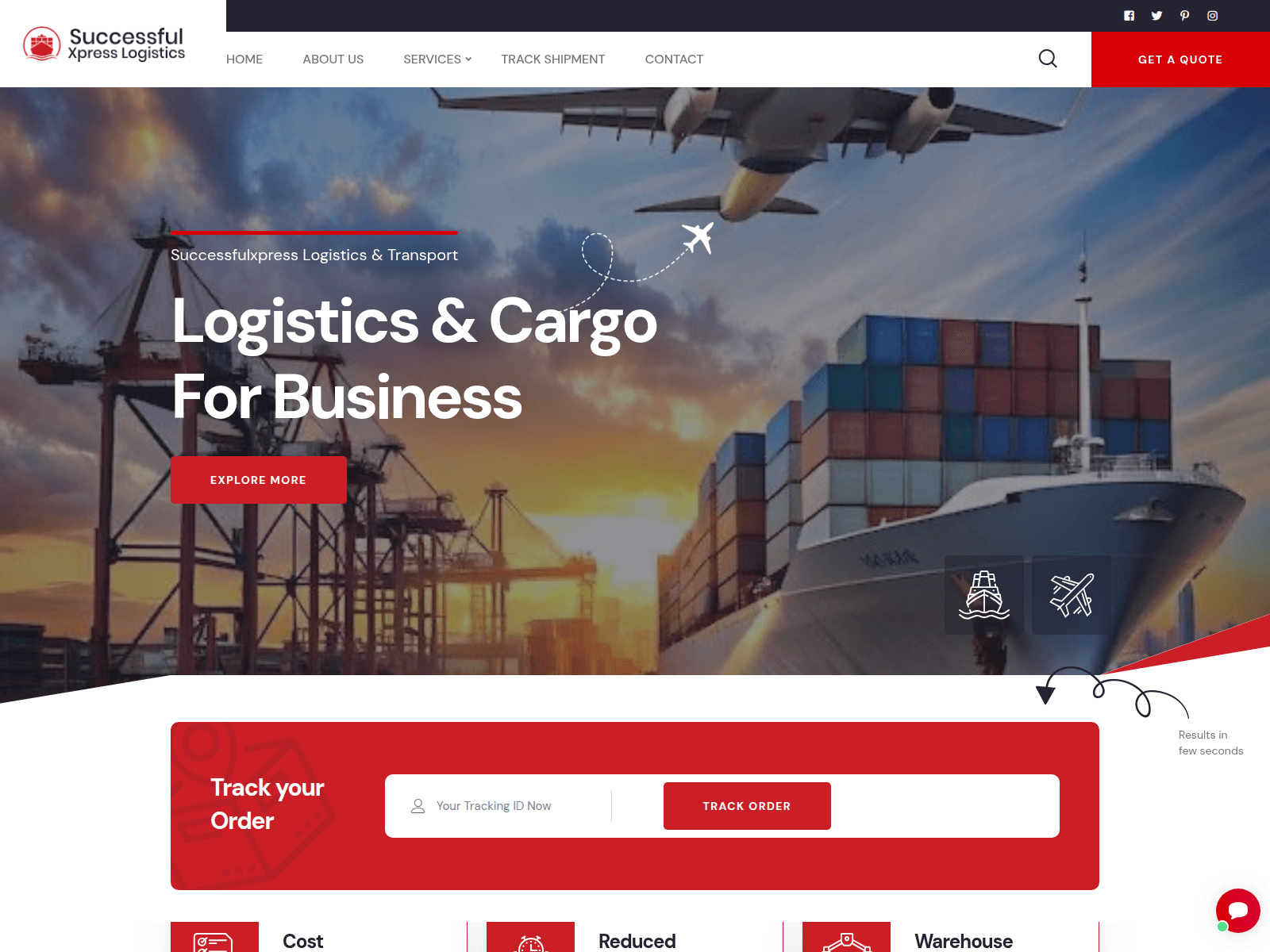 Screenshot of successfulxpresslogistics.com.nstexf.com