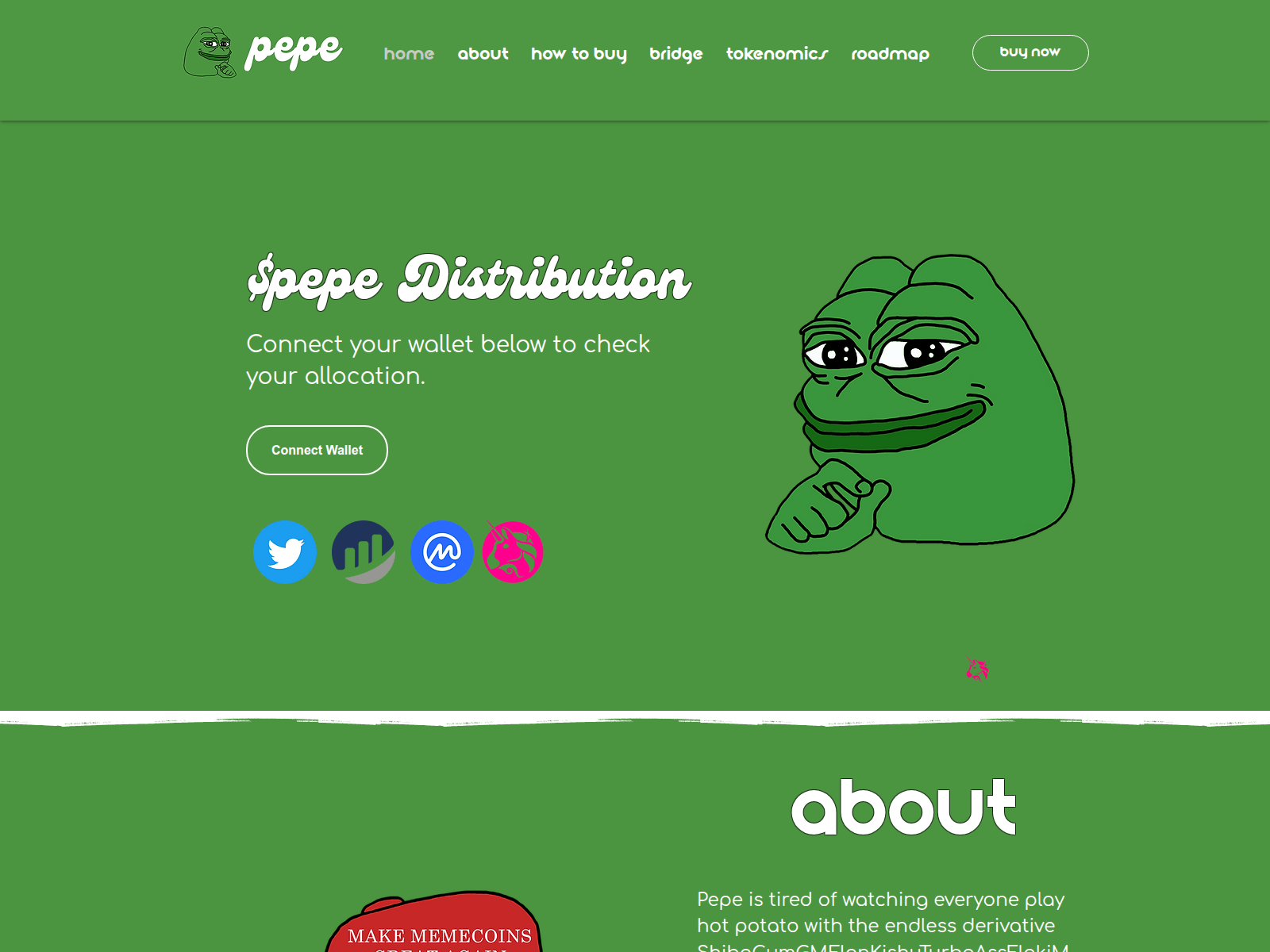 Screenshot of distribution-pepe.app