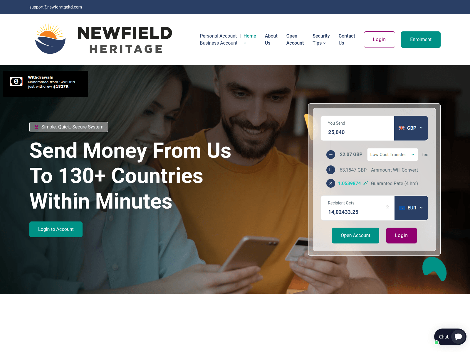 Screenshot of newfdhrtgeltd.com