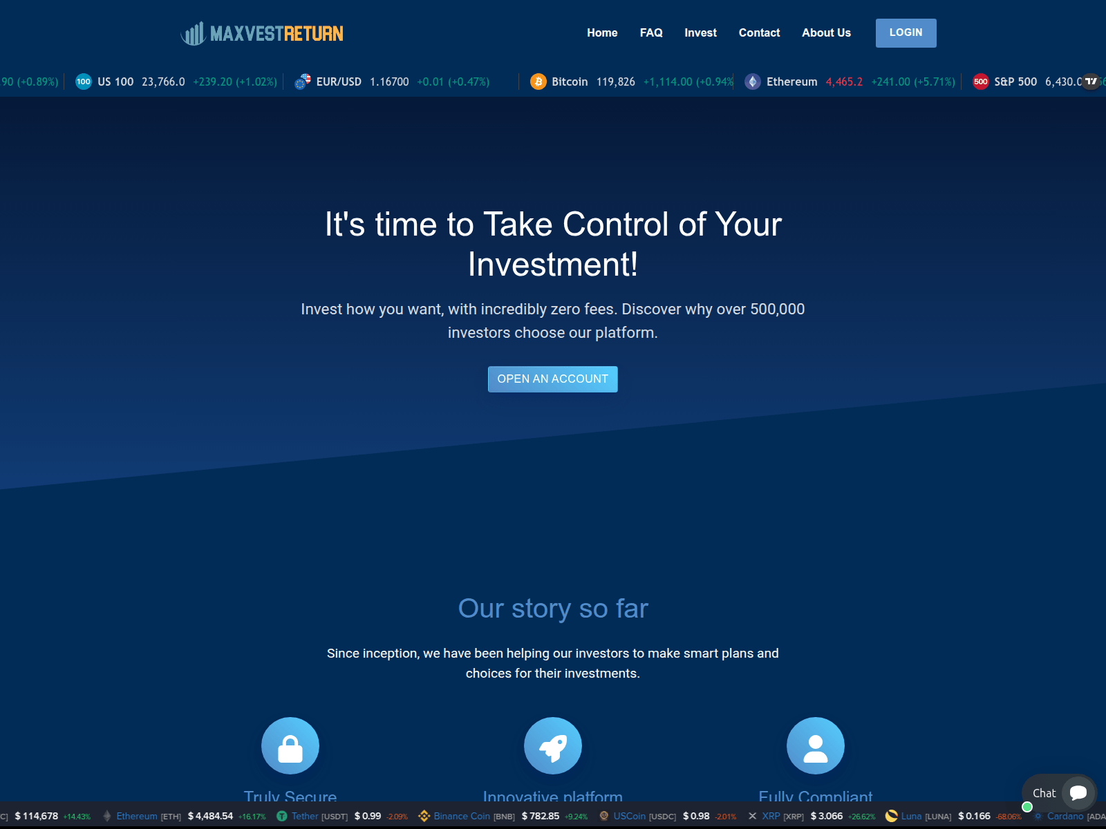 Screenshot of maxvestreturn.com