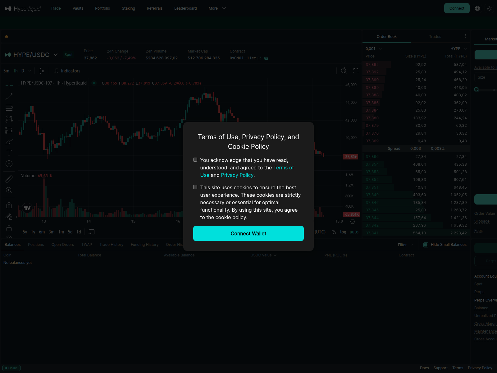 Screenshot of hyeperlliquid.com