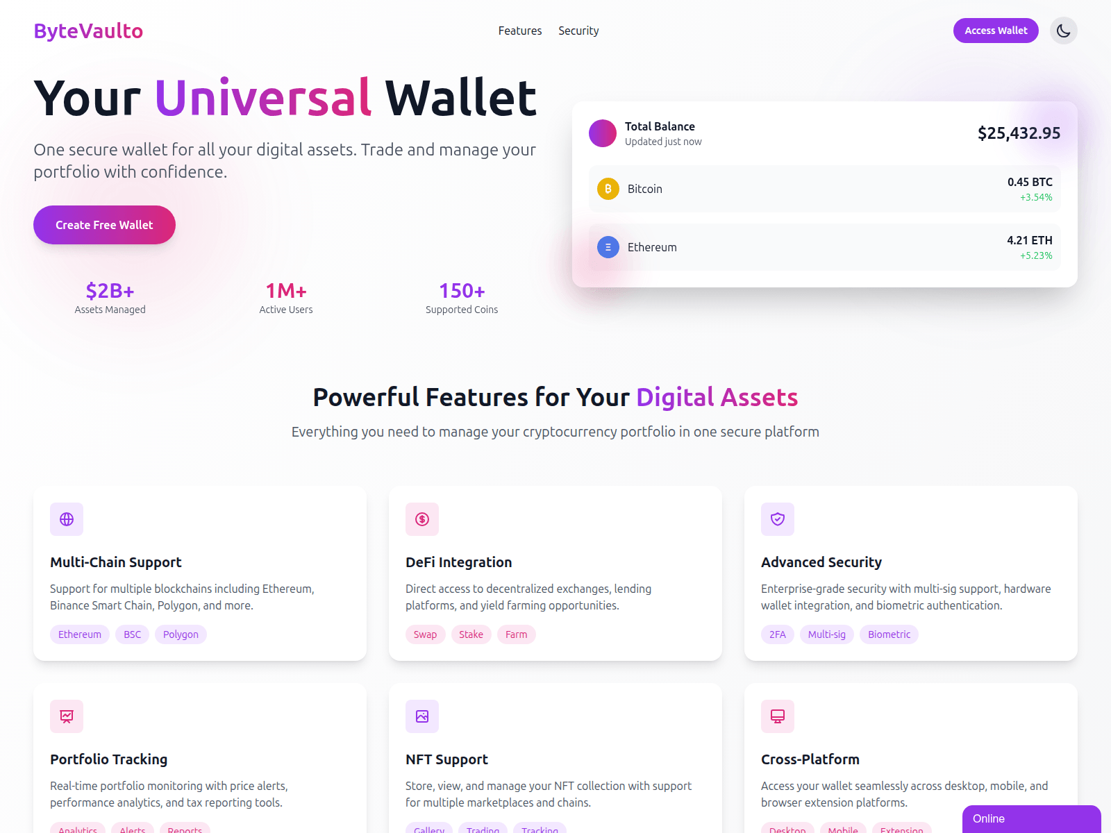 Screenshot of bytevaulto.com