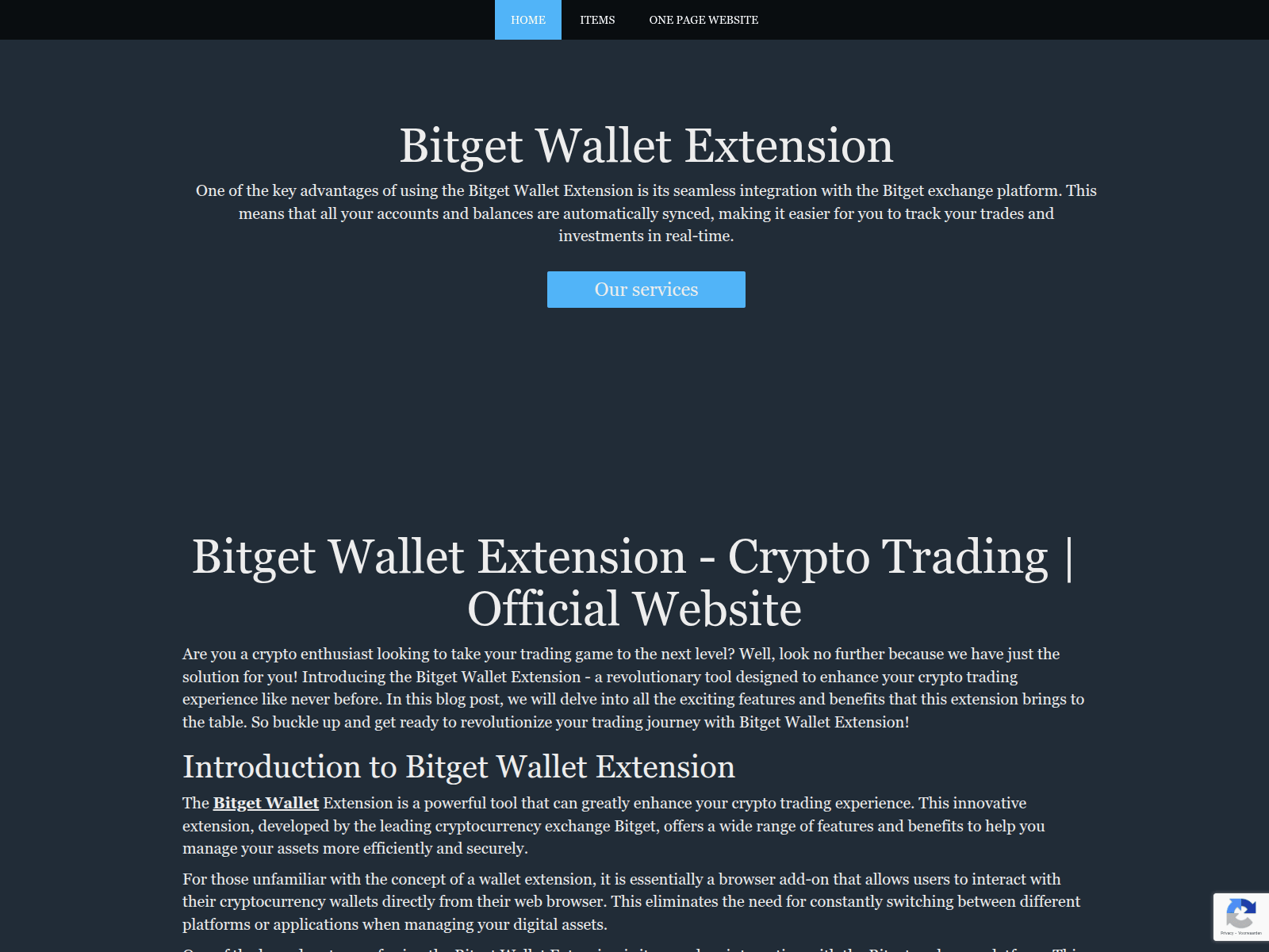 Screenshot of bitgetwallet.onepage.website