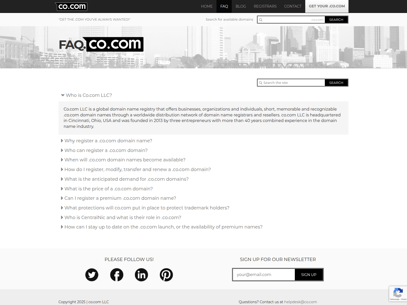 Screenshot of registry.co.com