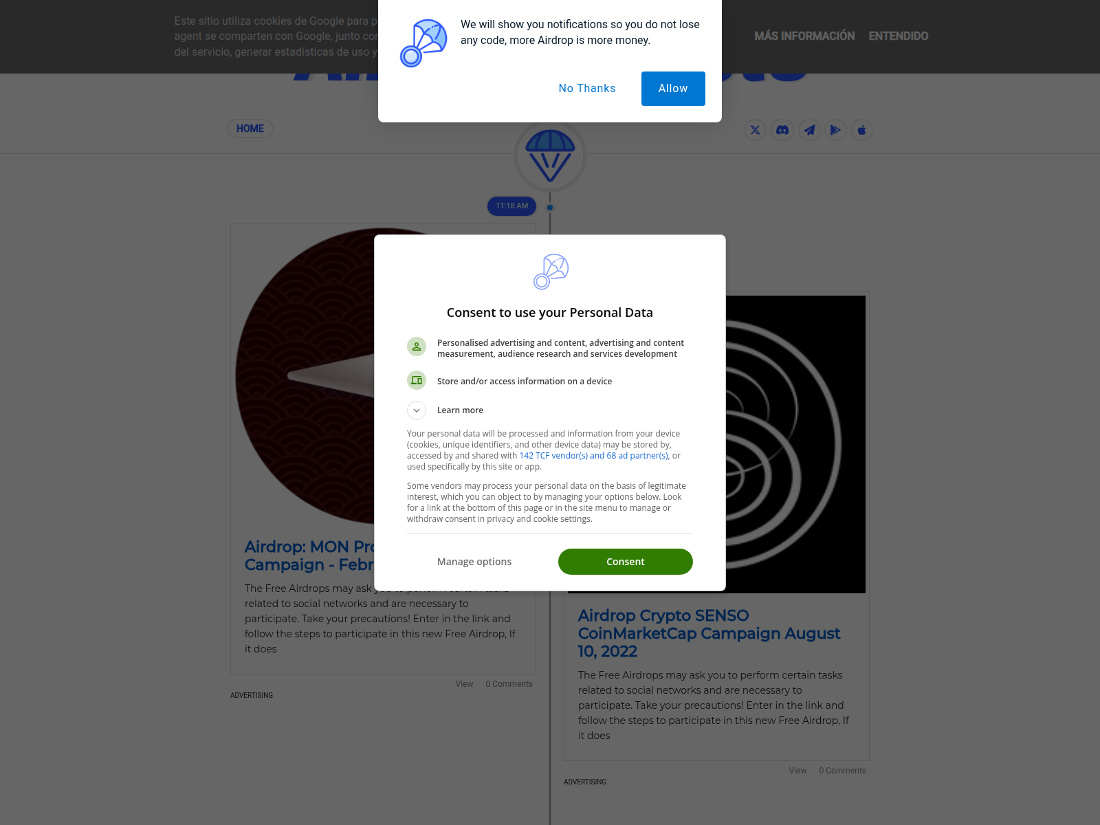 Screenshot of airdropcrypto.net
