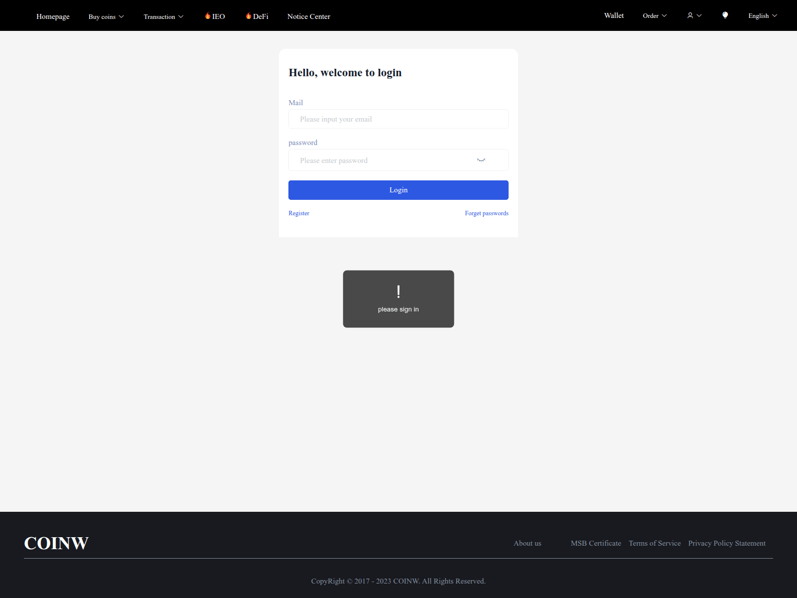 Screenshot of coinwdfx.com