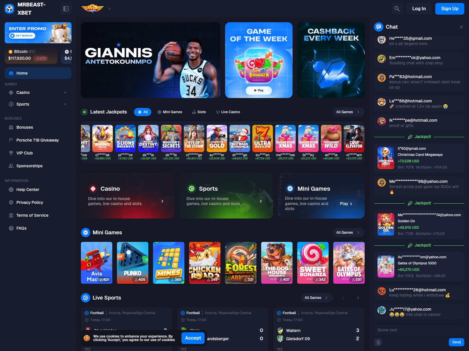 Screenshot of mrbeast-xbet.world