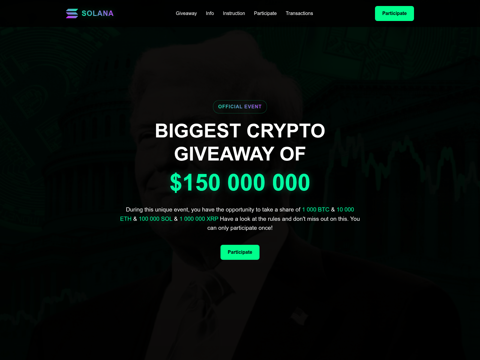 Screenshot of trump-reward.com