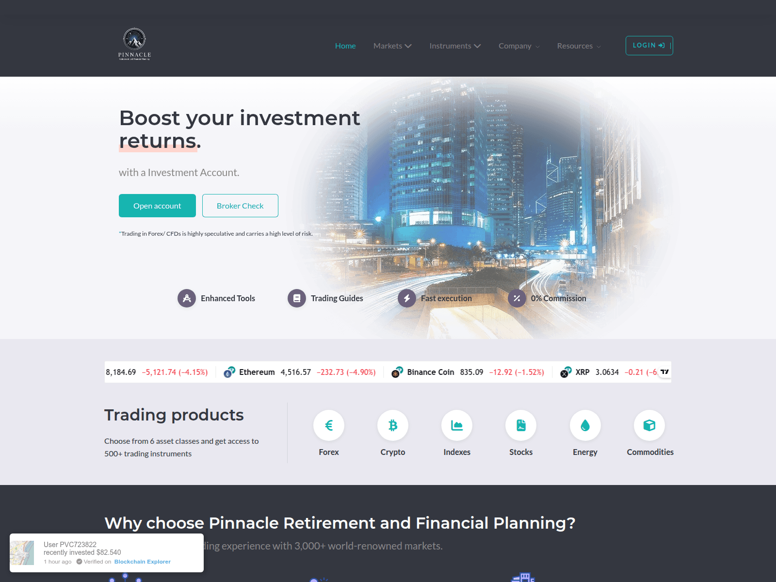 Screenshot of pinnaclerefp.com