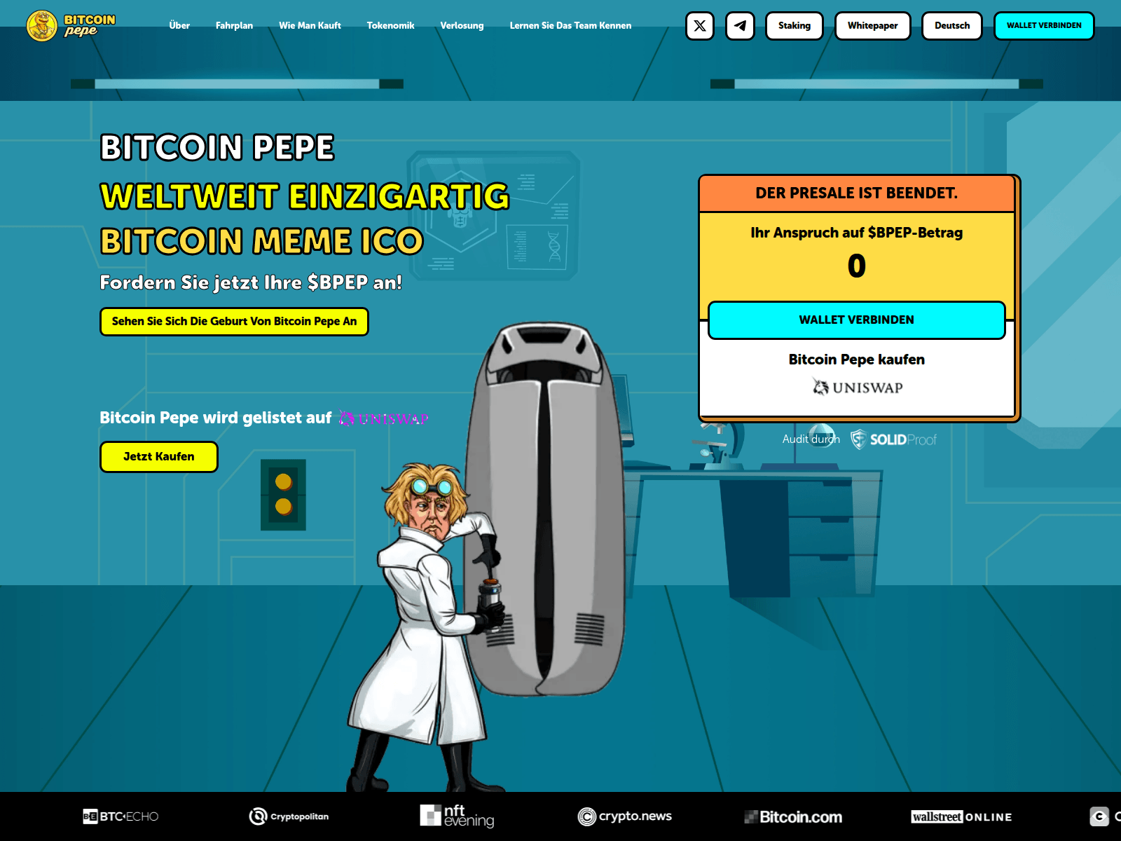 Screenshot of bitcoinpepe.co
