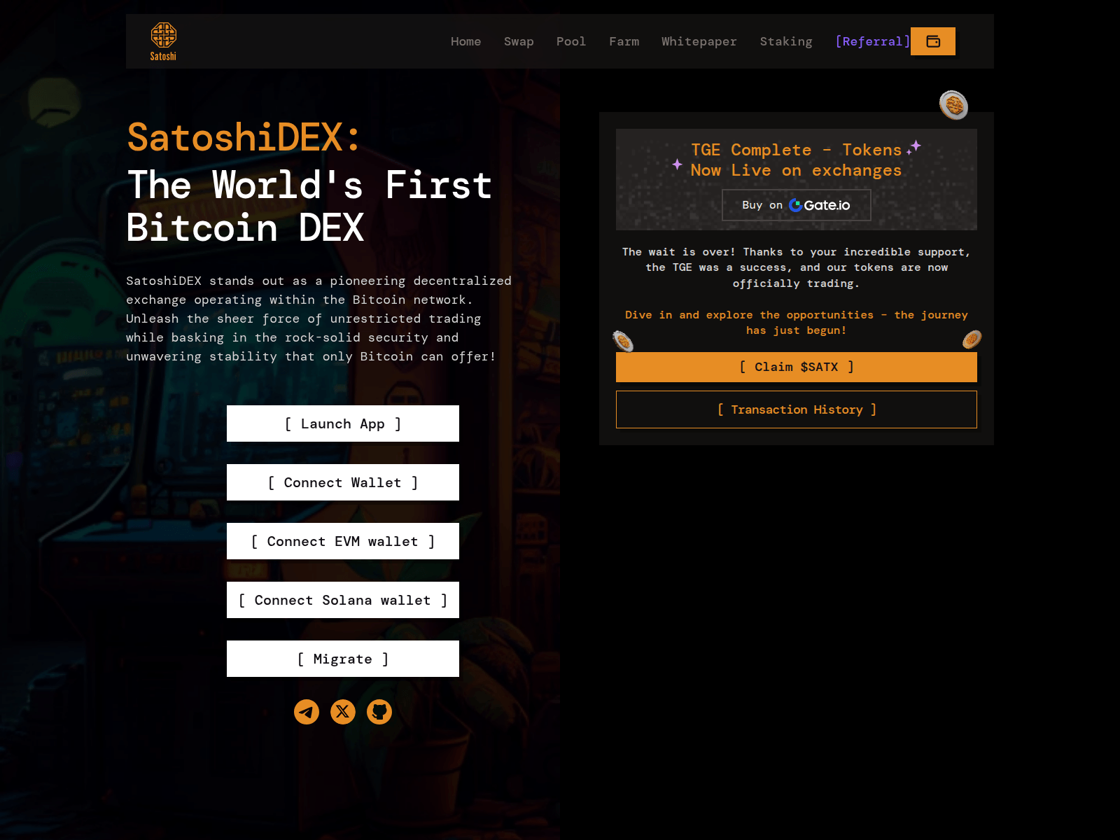 Screenshot of satoshidex-net.web.app