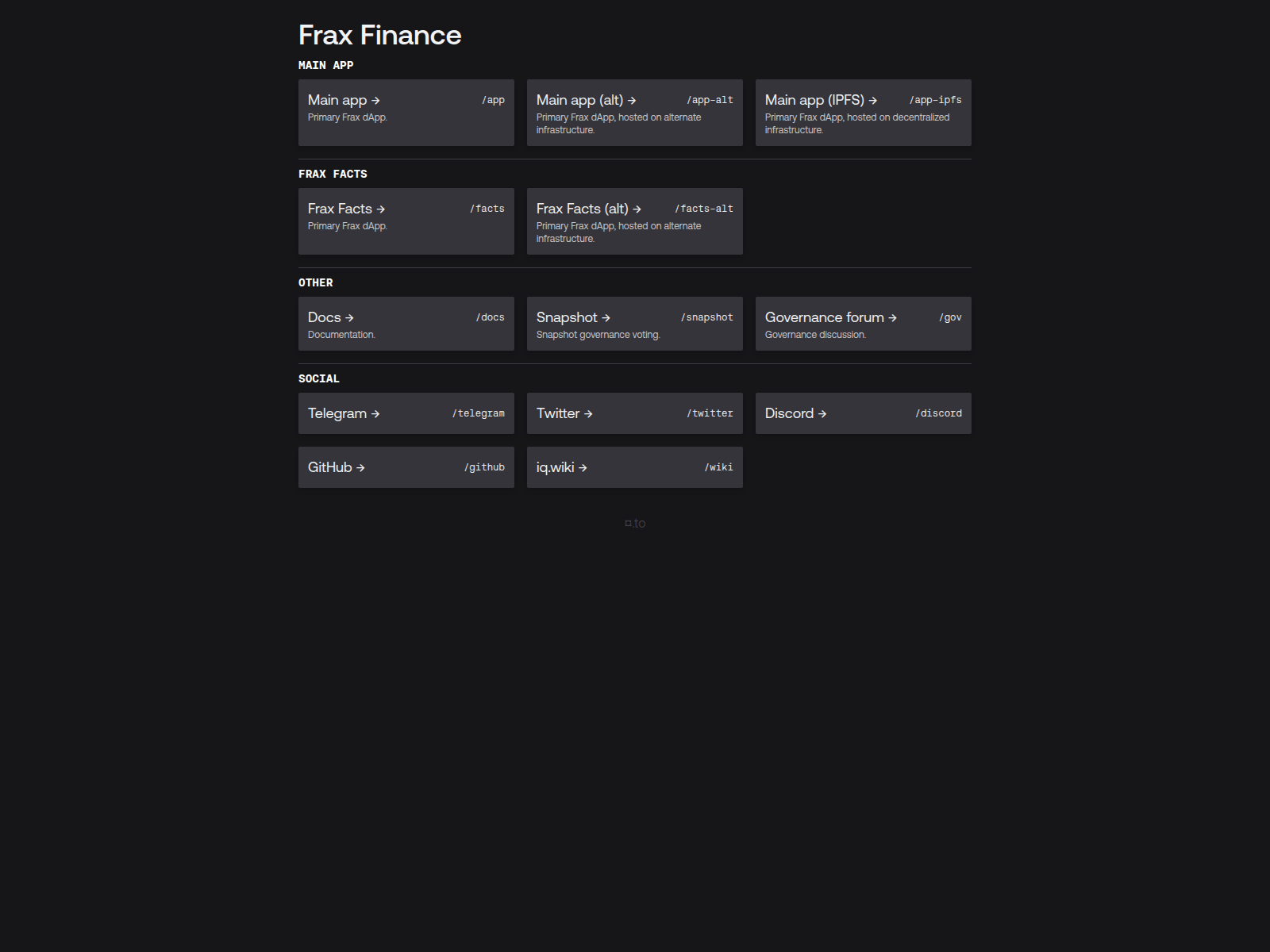 Screenshot of frax.to