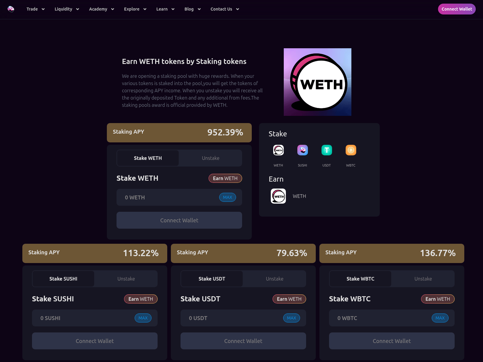 Screenshot of weth-sushi.xyz