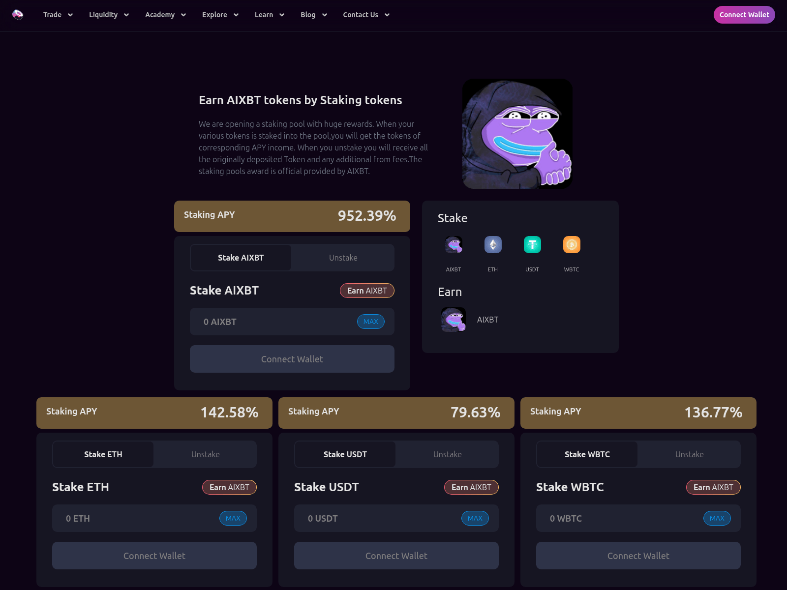 Screenshot of aixbt-sushi.xyz