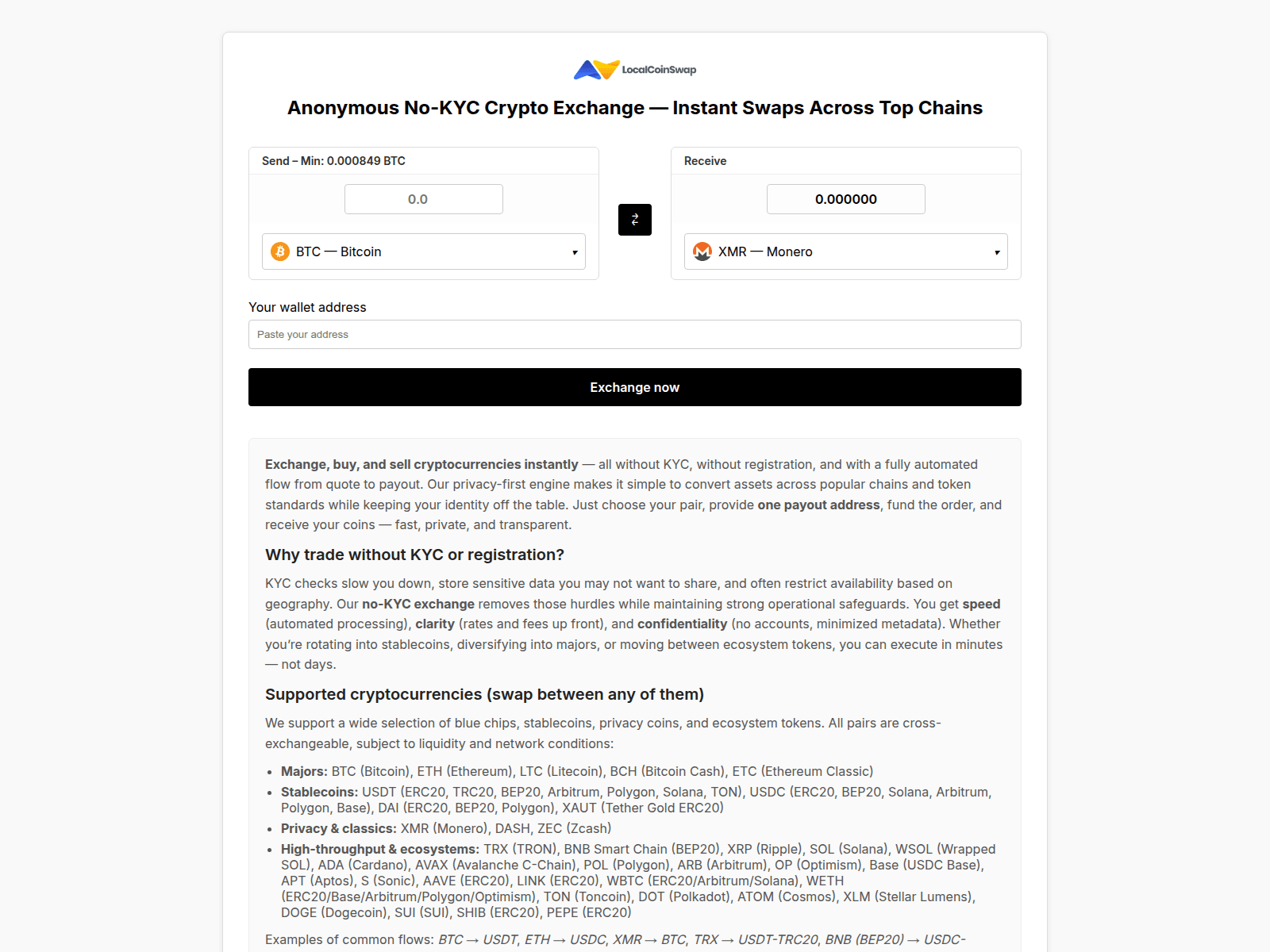 Screenshot of localcoinswap.exchange