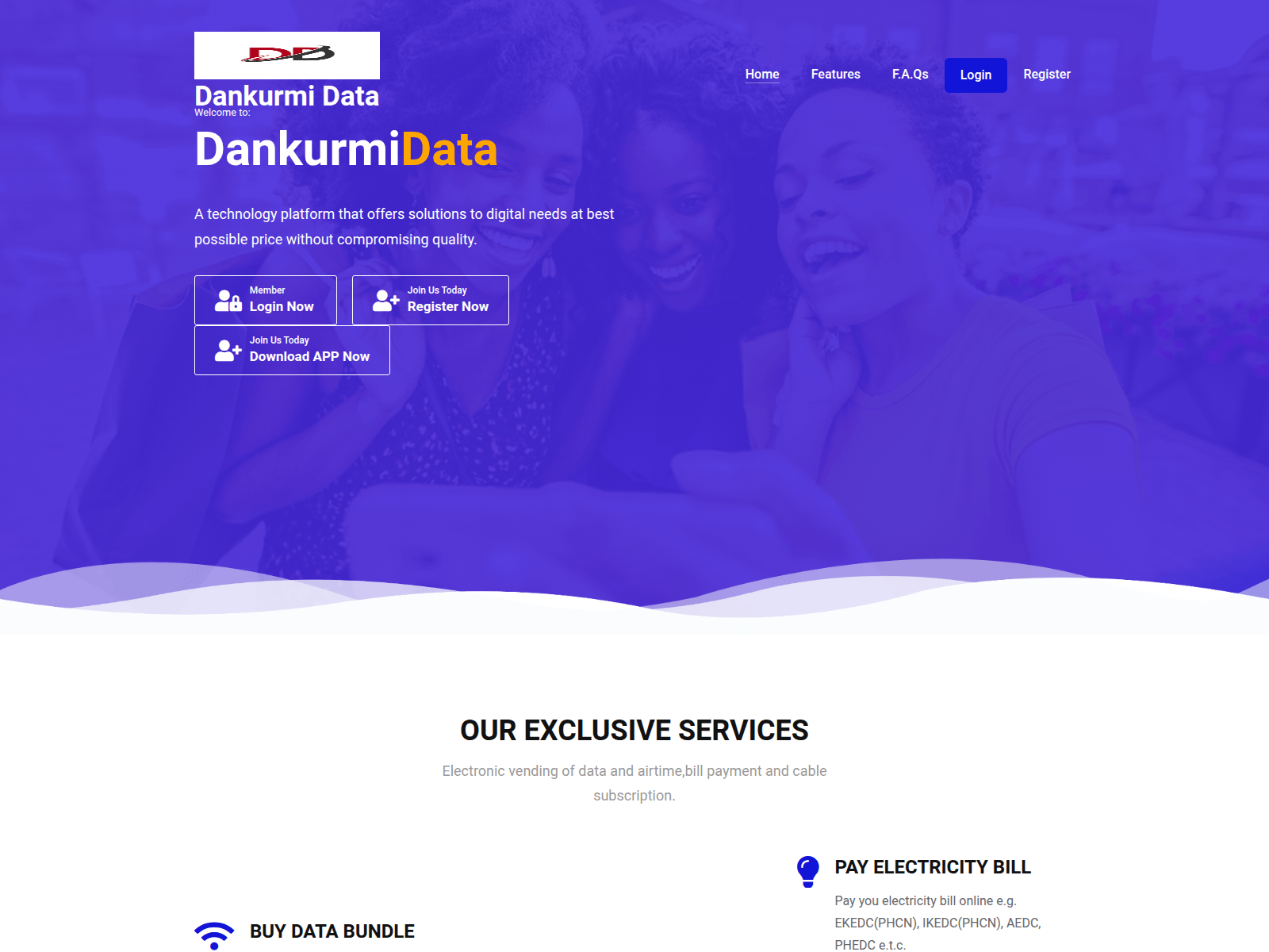 Screenshot of sandadata.com.ng