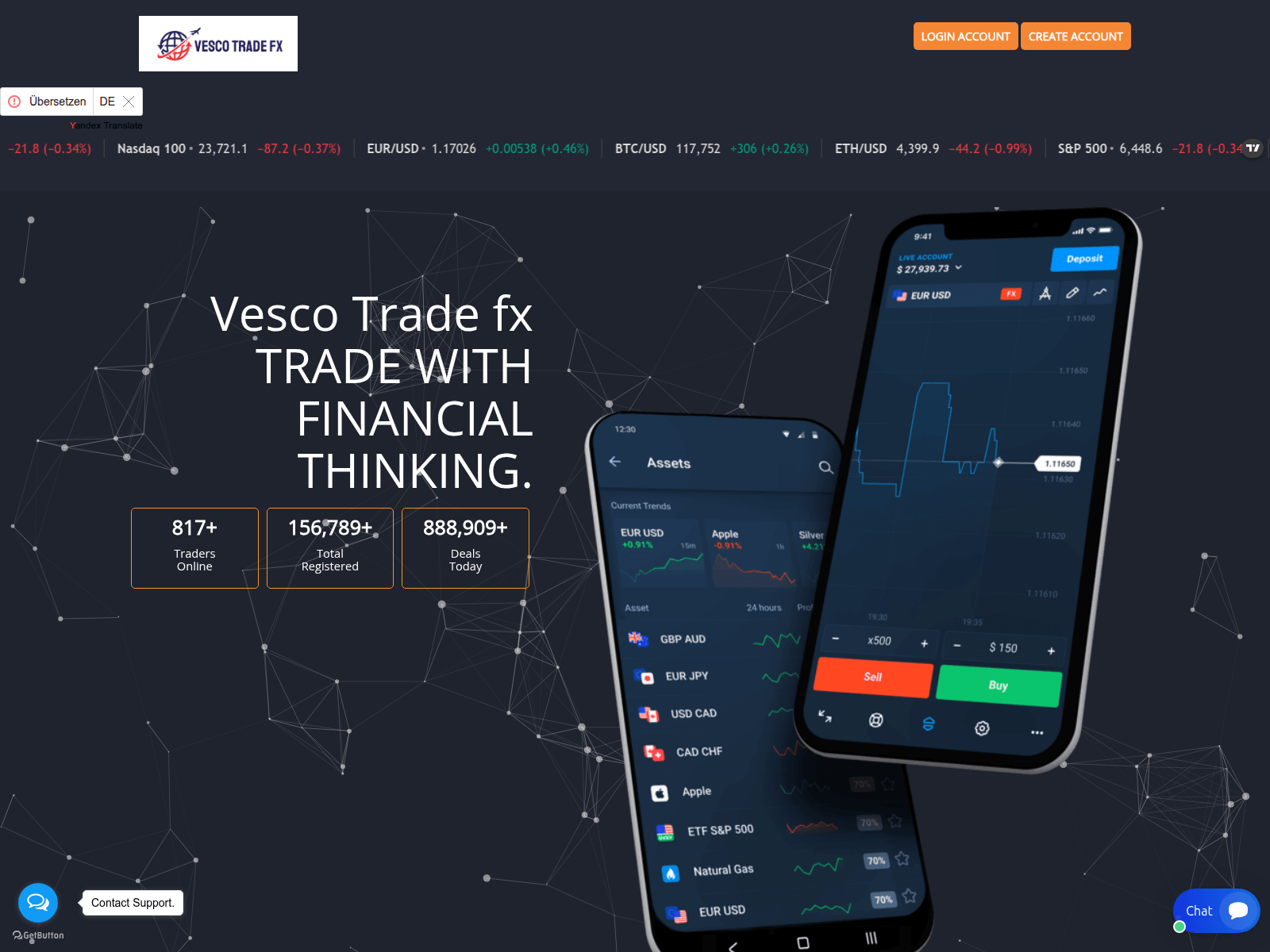 Screenshot of vescotradefx.live