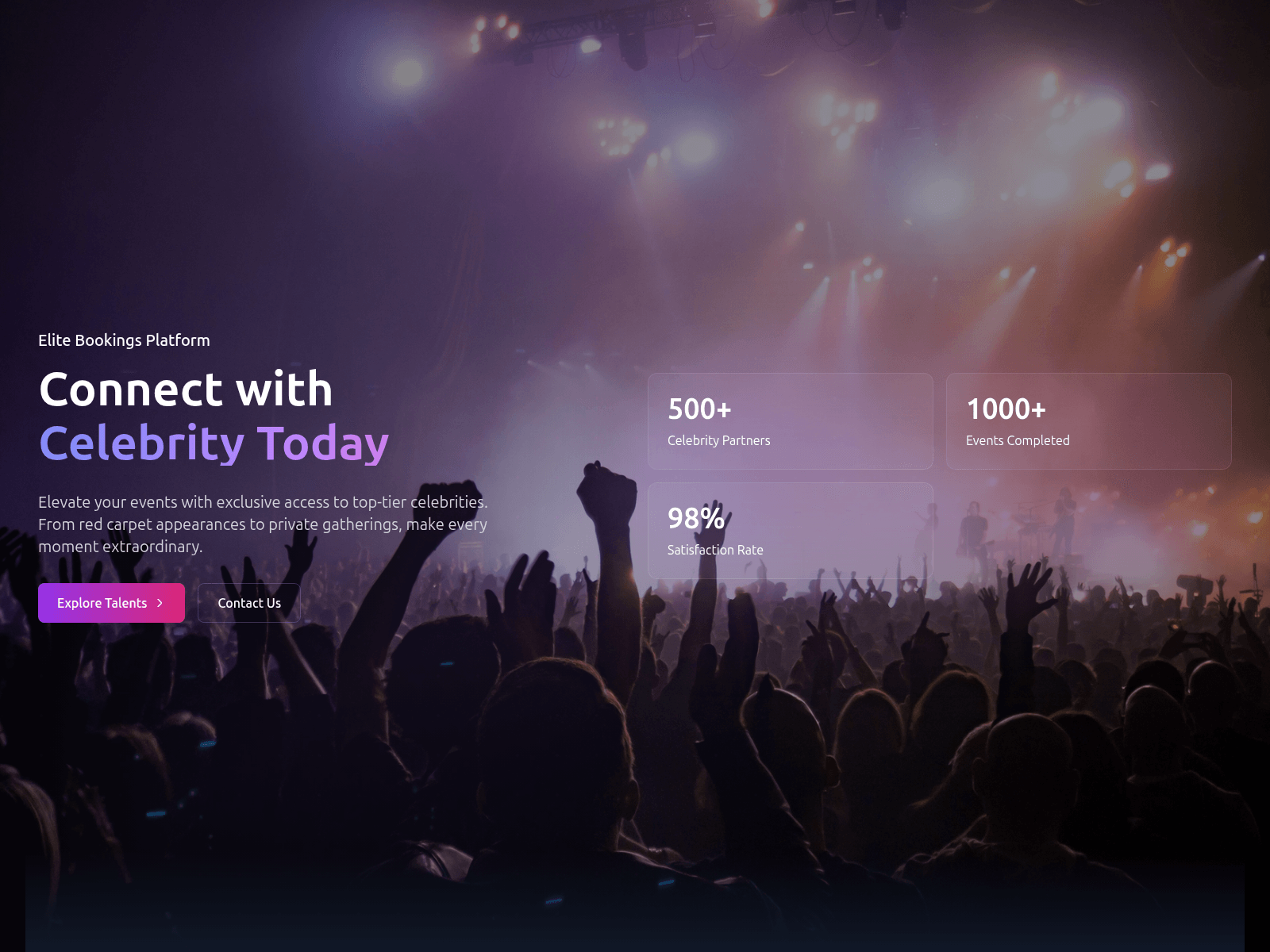 Screenshot of www.elitebookings.pro
