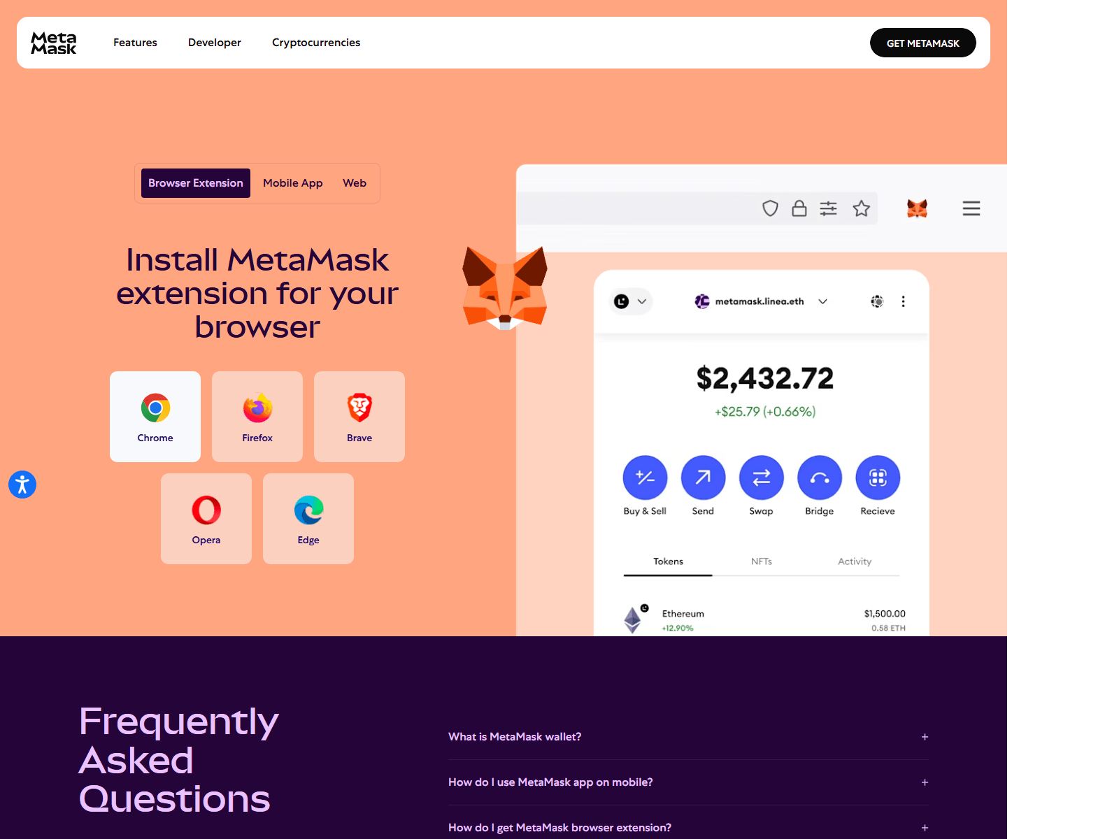 Forensic screenshot of metmask-chrome-extension.free.site.pro
