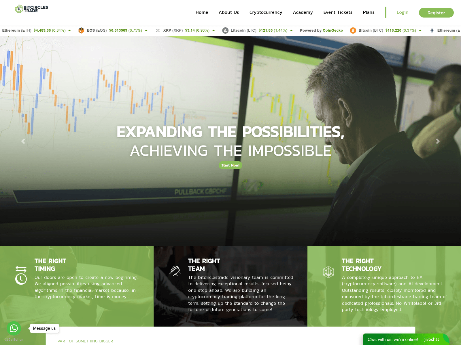 Screenshot of bitcirclestrade.net
