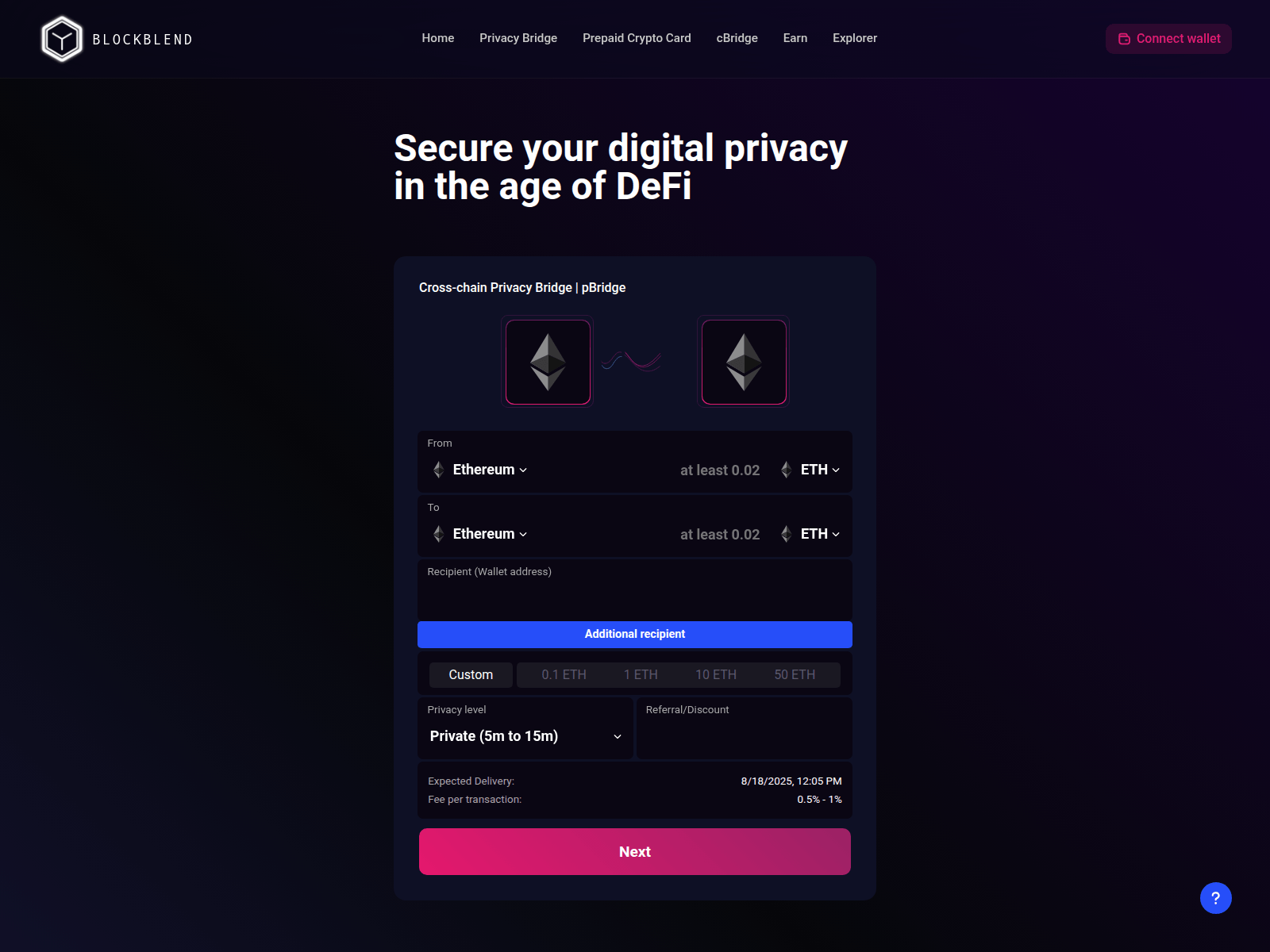Screenshot of blockblend.io