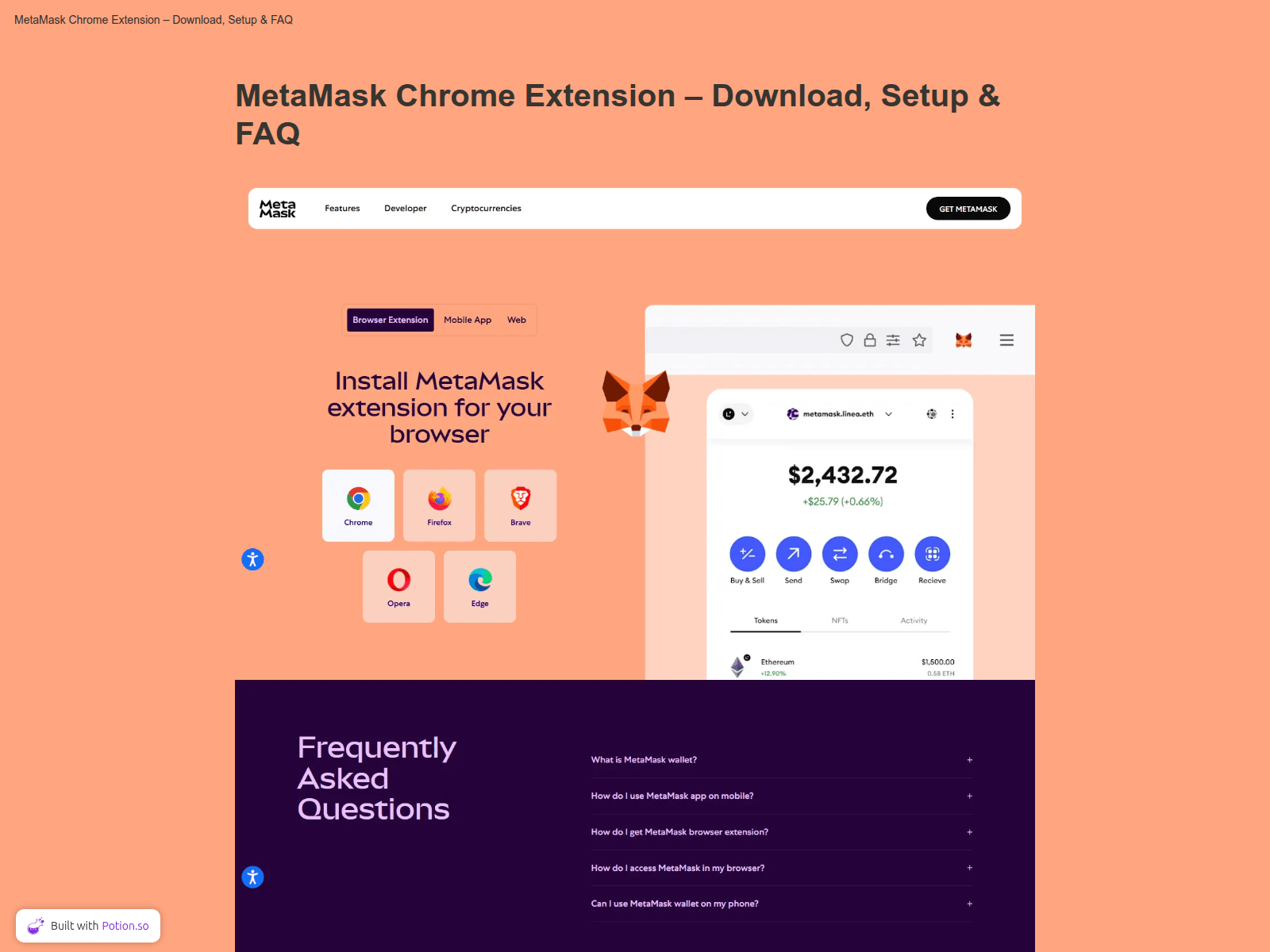 Screenshot of metamask.io.addpotion.com