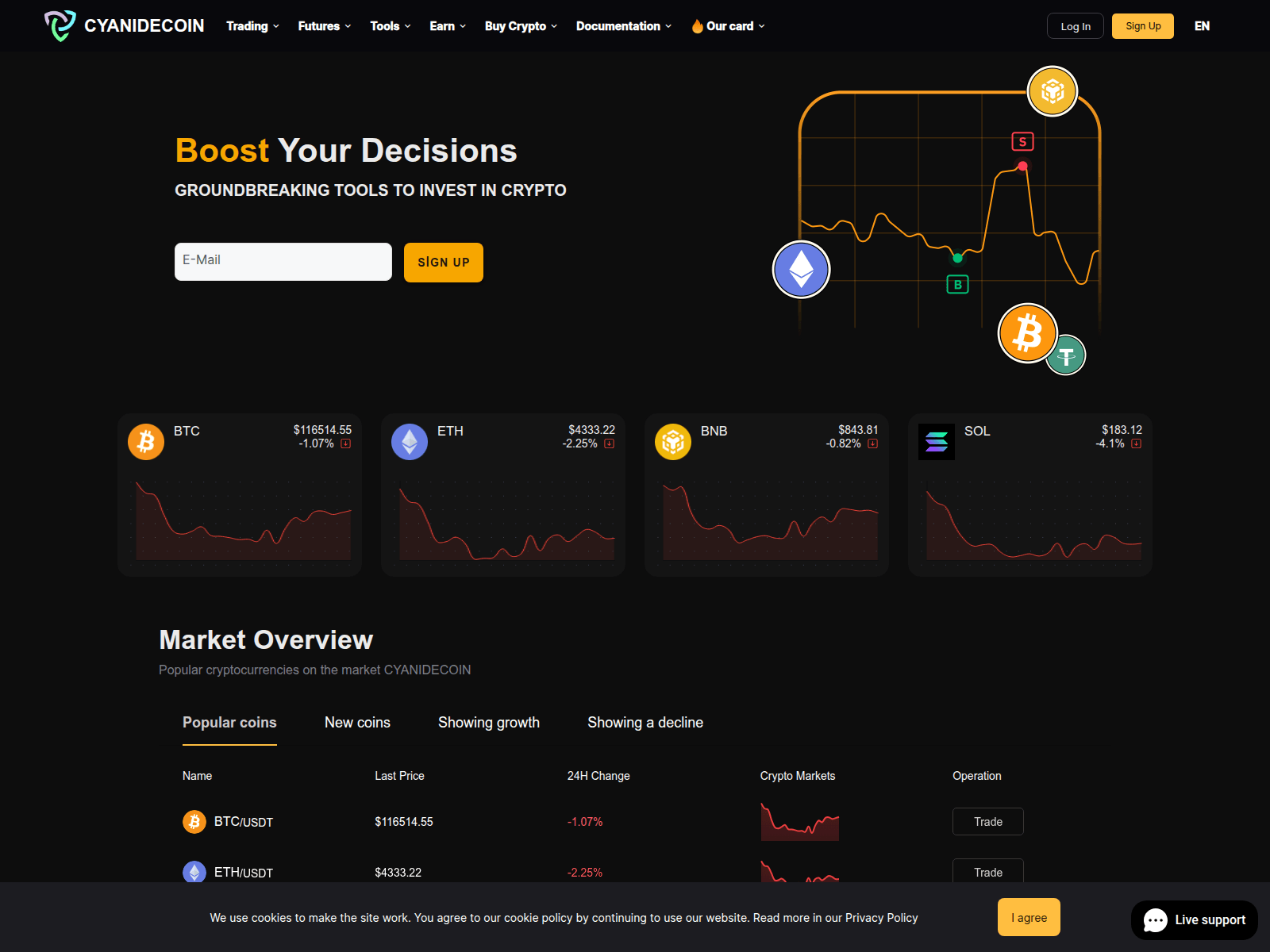 Screenshot of cyanidecoin.com