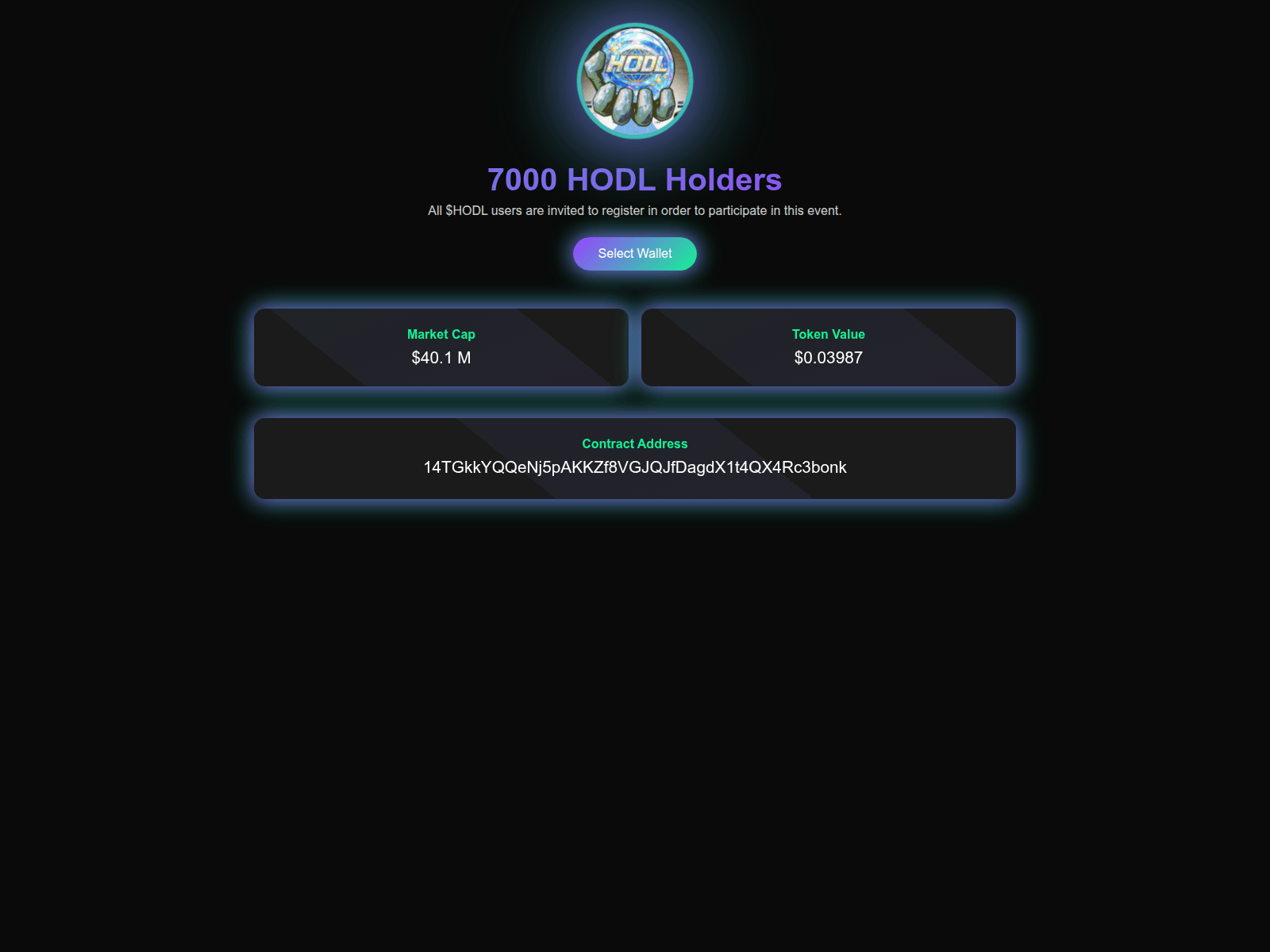 Screenshot of snapshot-hodl.fun