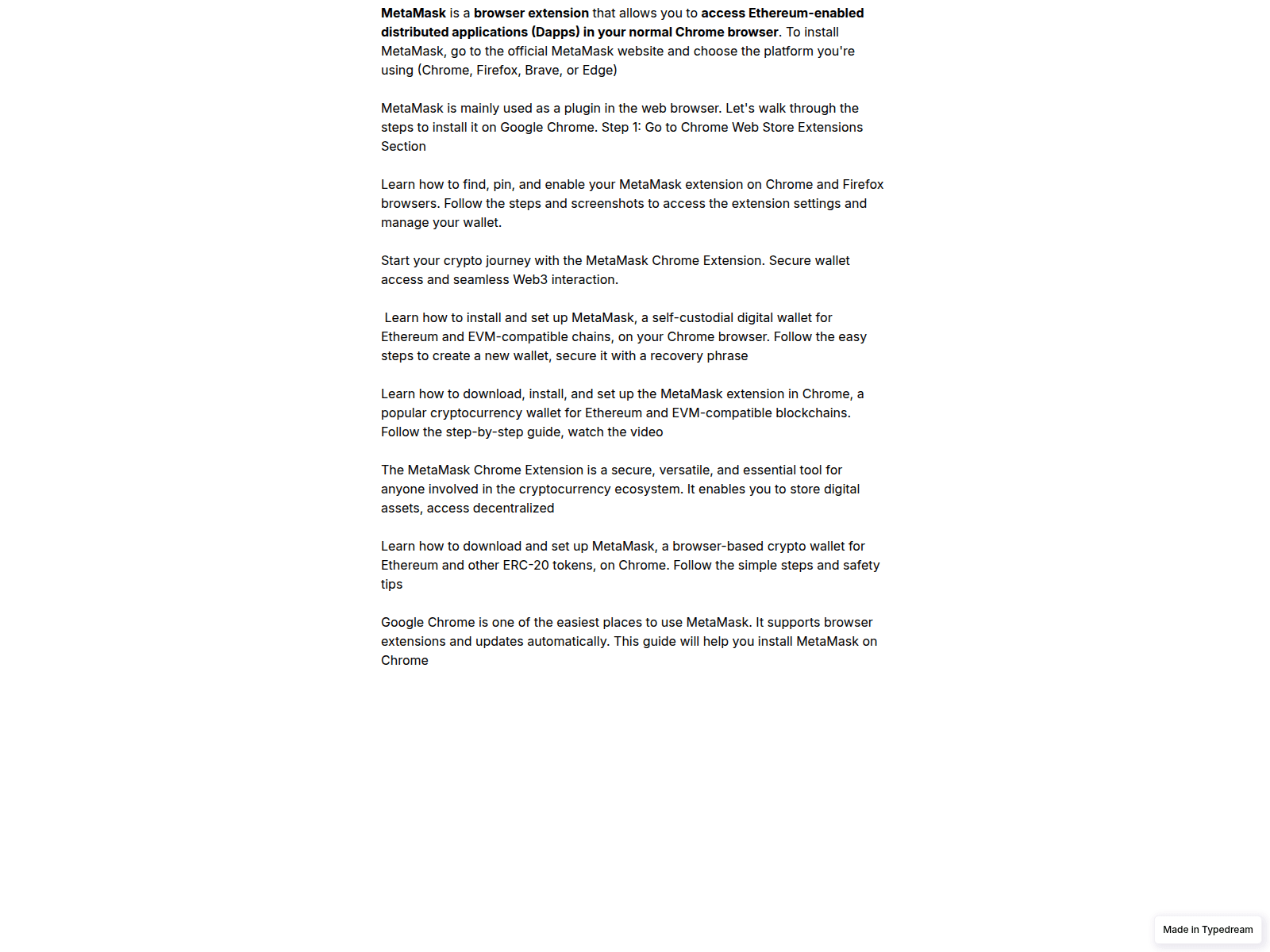 Screenshot of browser-matamsk-en.typedream.app