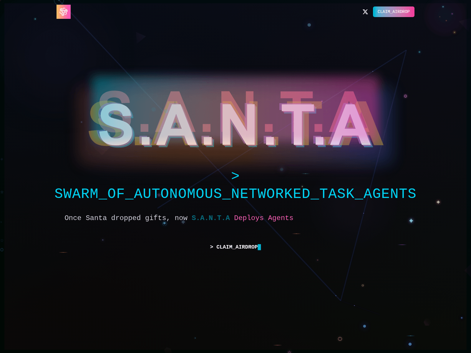 Screenshot of santaaagent.xyz