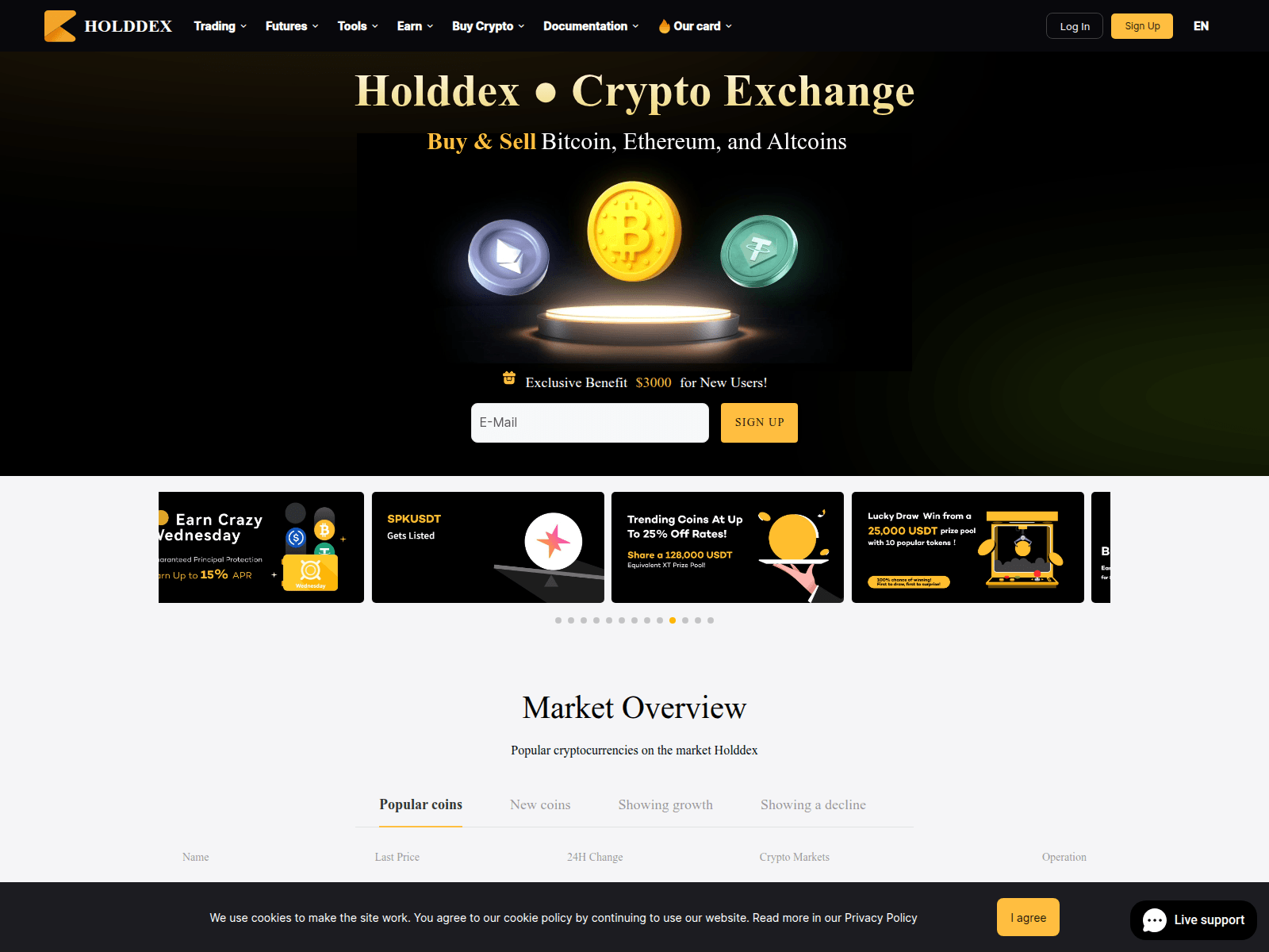 Screenshot of www.holddex.com