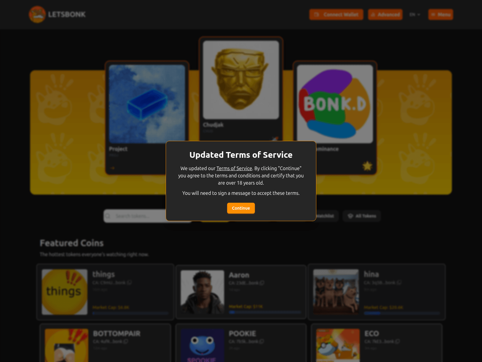 Screenshot of bonkfuns.com