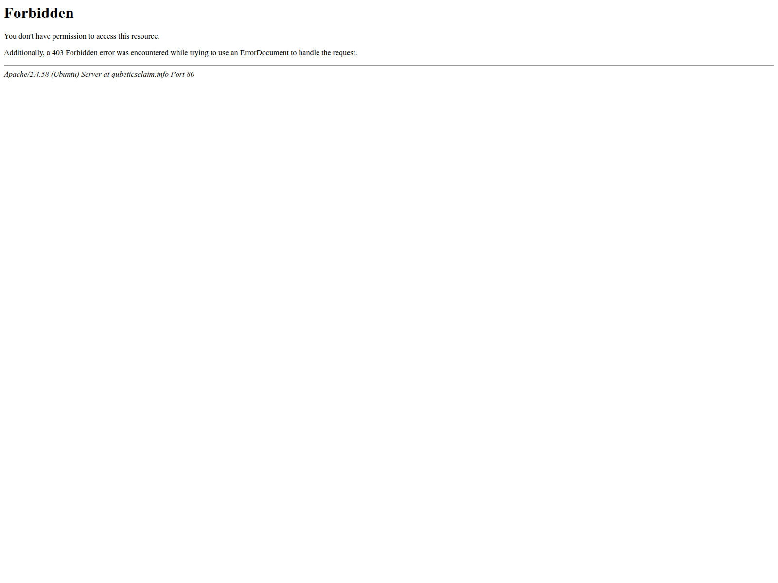 Screenshot of qubeticsclaim.info