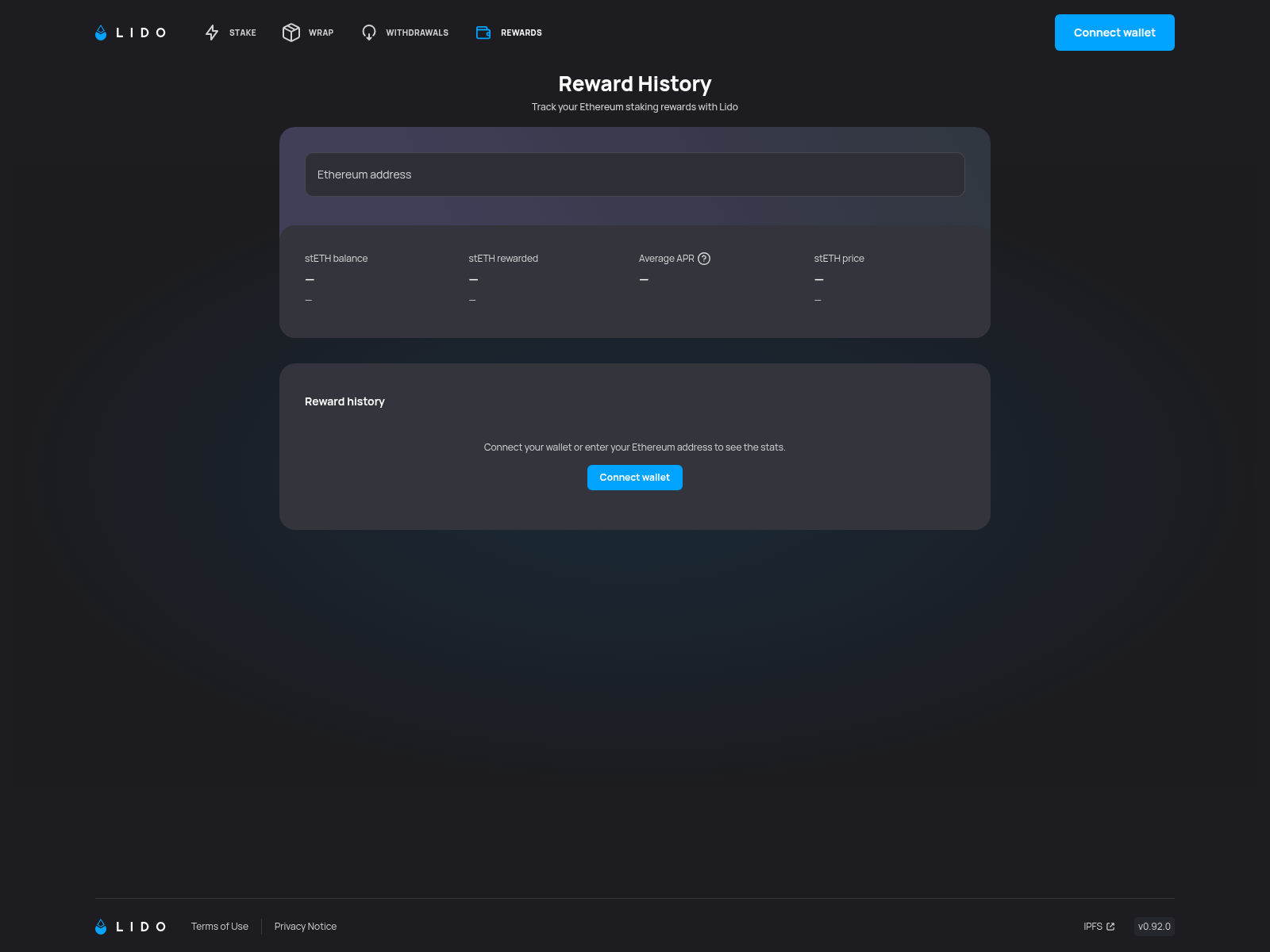 Screenshot of lido.fi-rewards.info