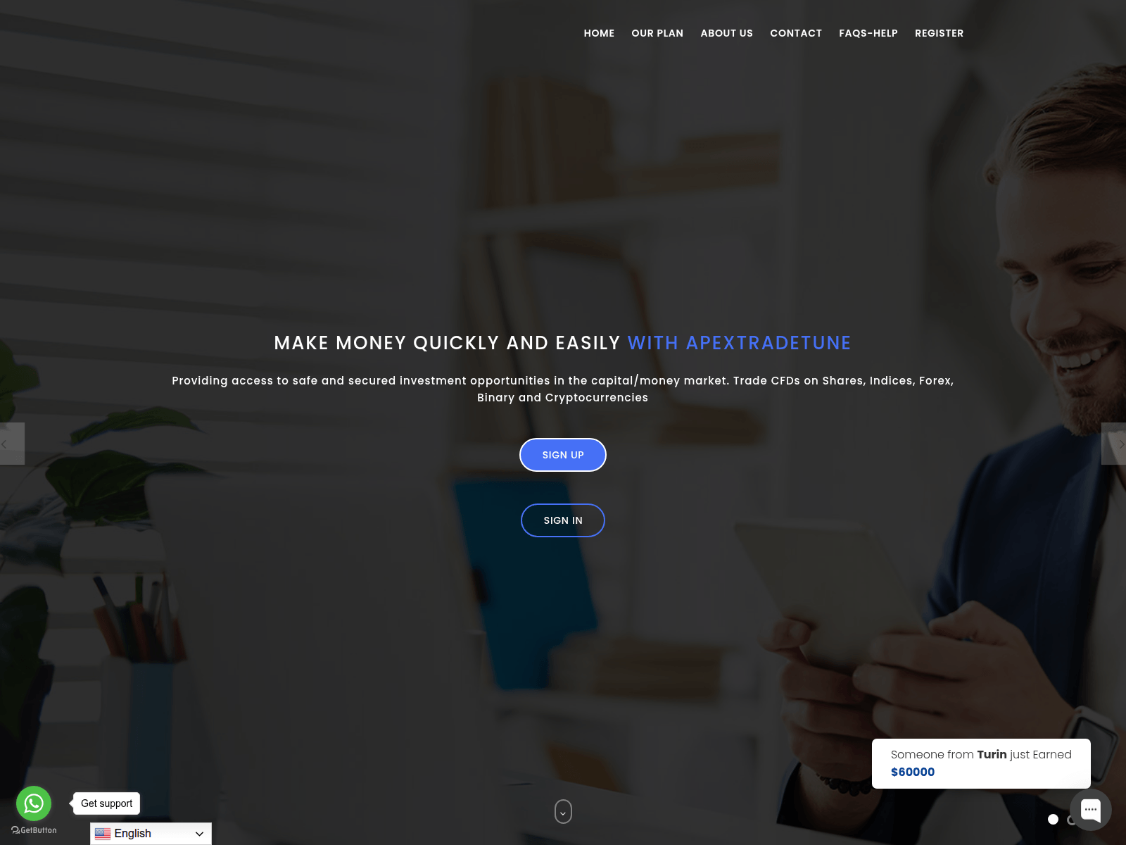Screenshot of apextradetune.click