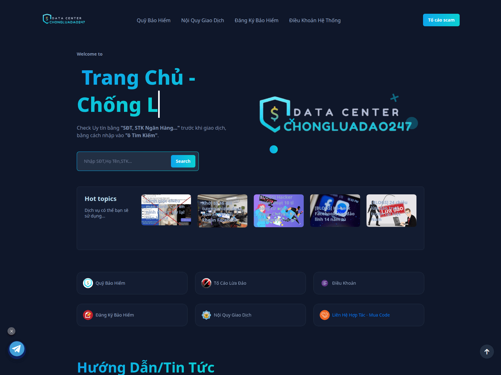 Forensic screenshot of chongluadao247.net