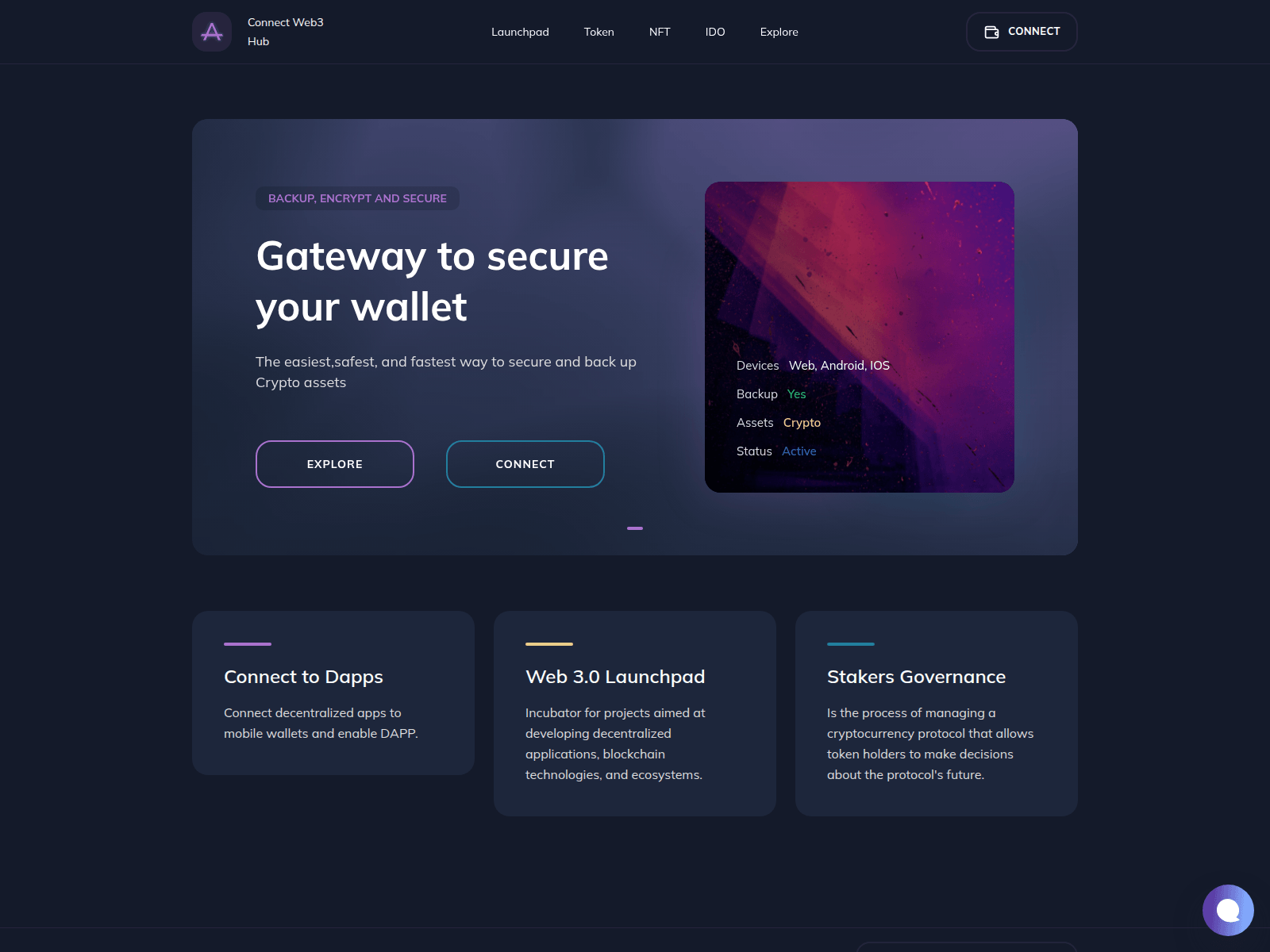 Screenshot of connectweb3hub.com