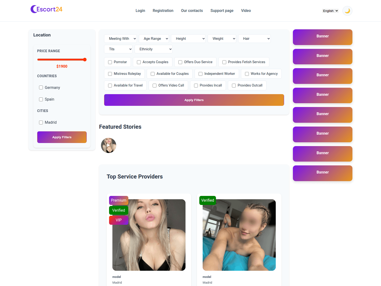 Screenshot of 24-escort.com