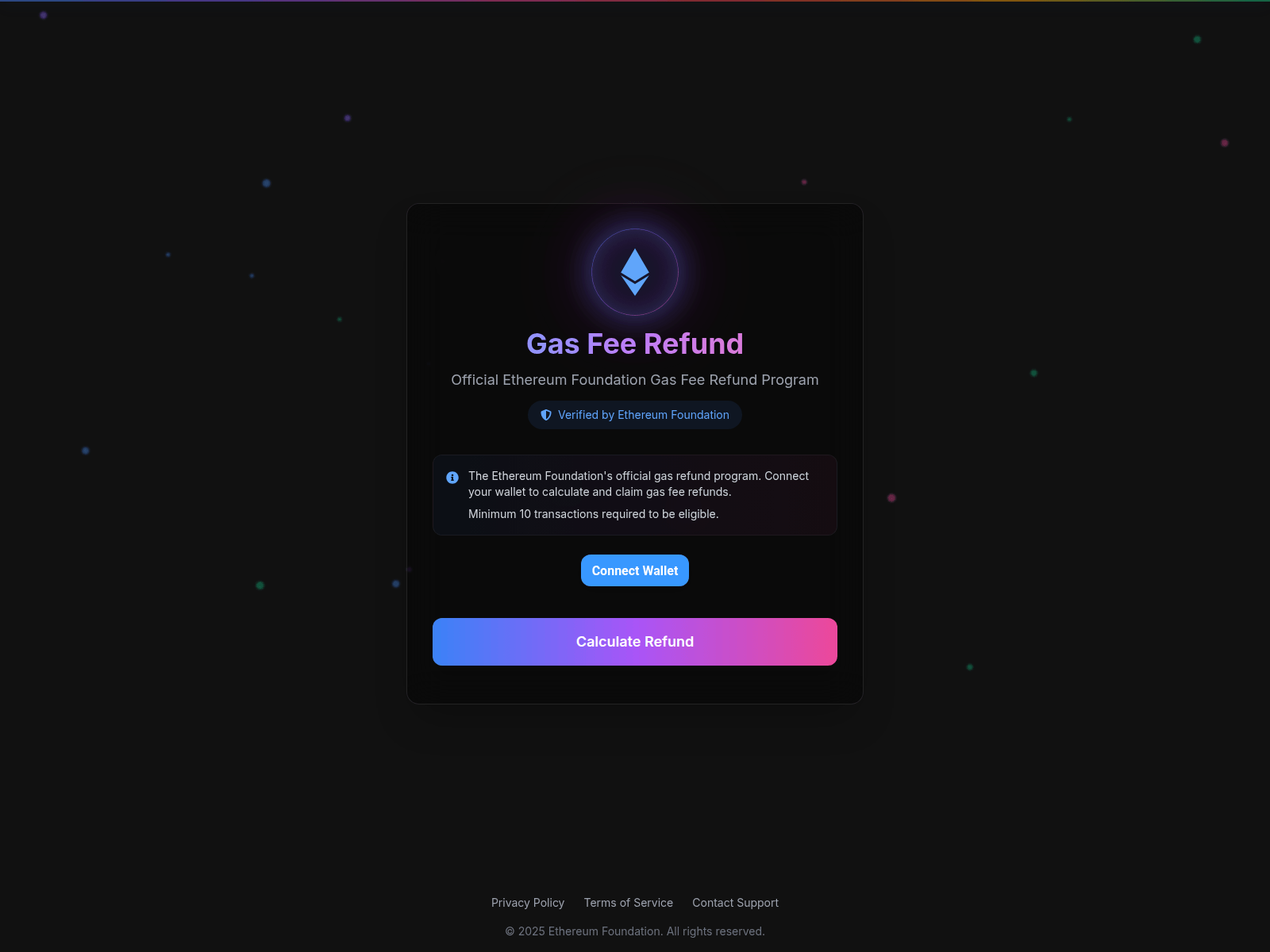 Screenshot of app.refund-ethereum.com