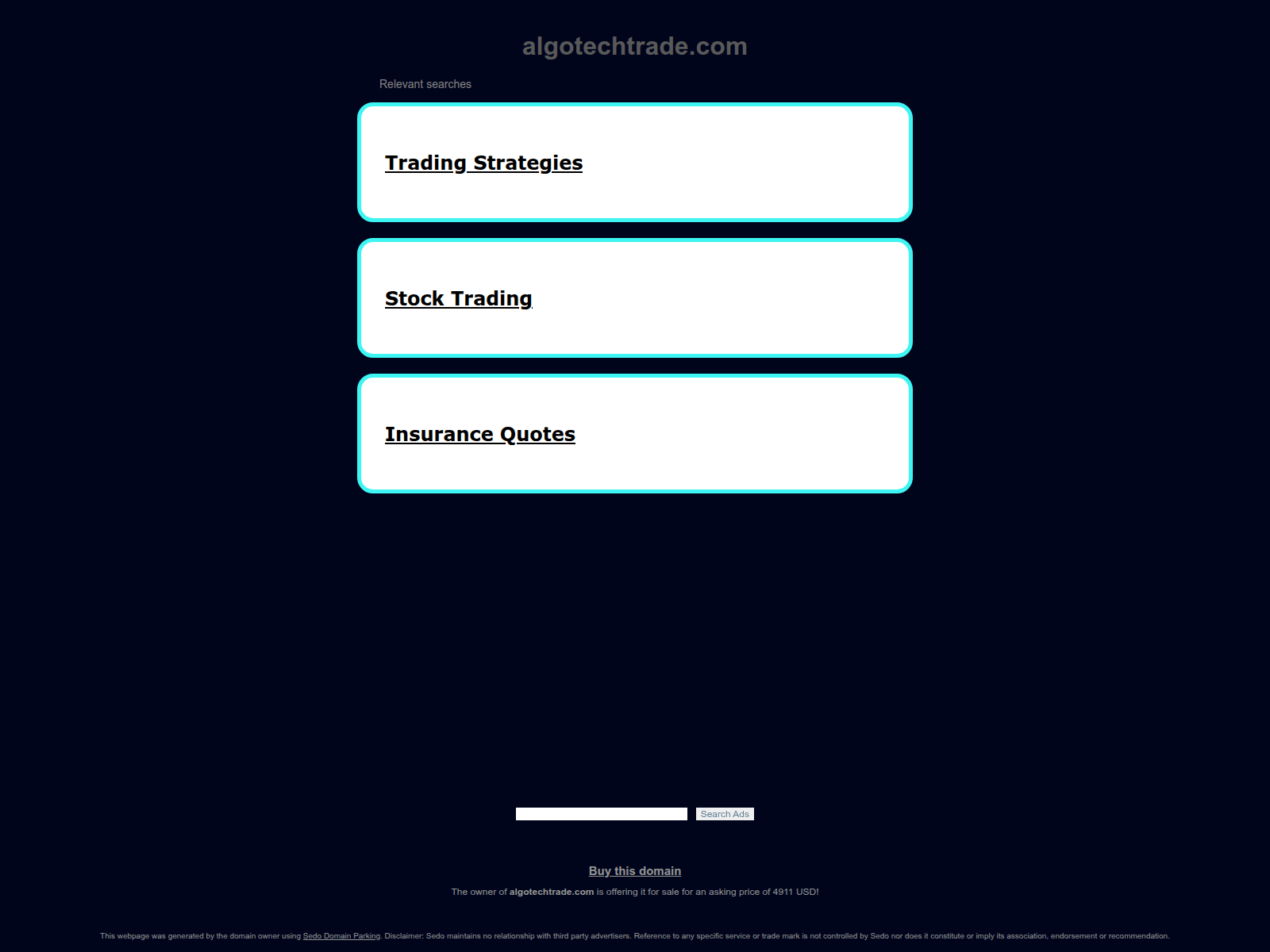 Screenshot of algotechtrade.com